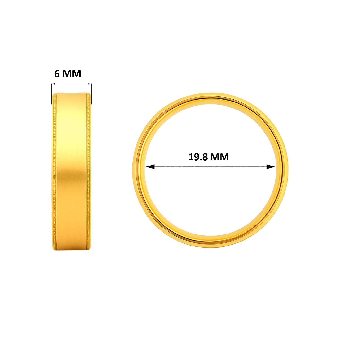 22k Yellow Gold Traditonal Wedding Band Ring measuring 10 x 6mm  thickness