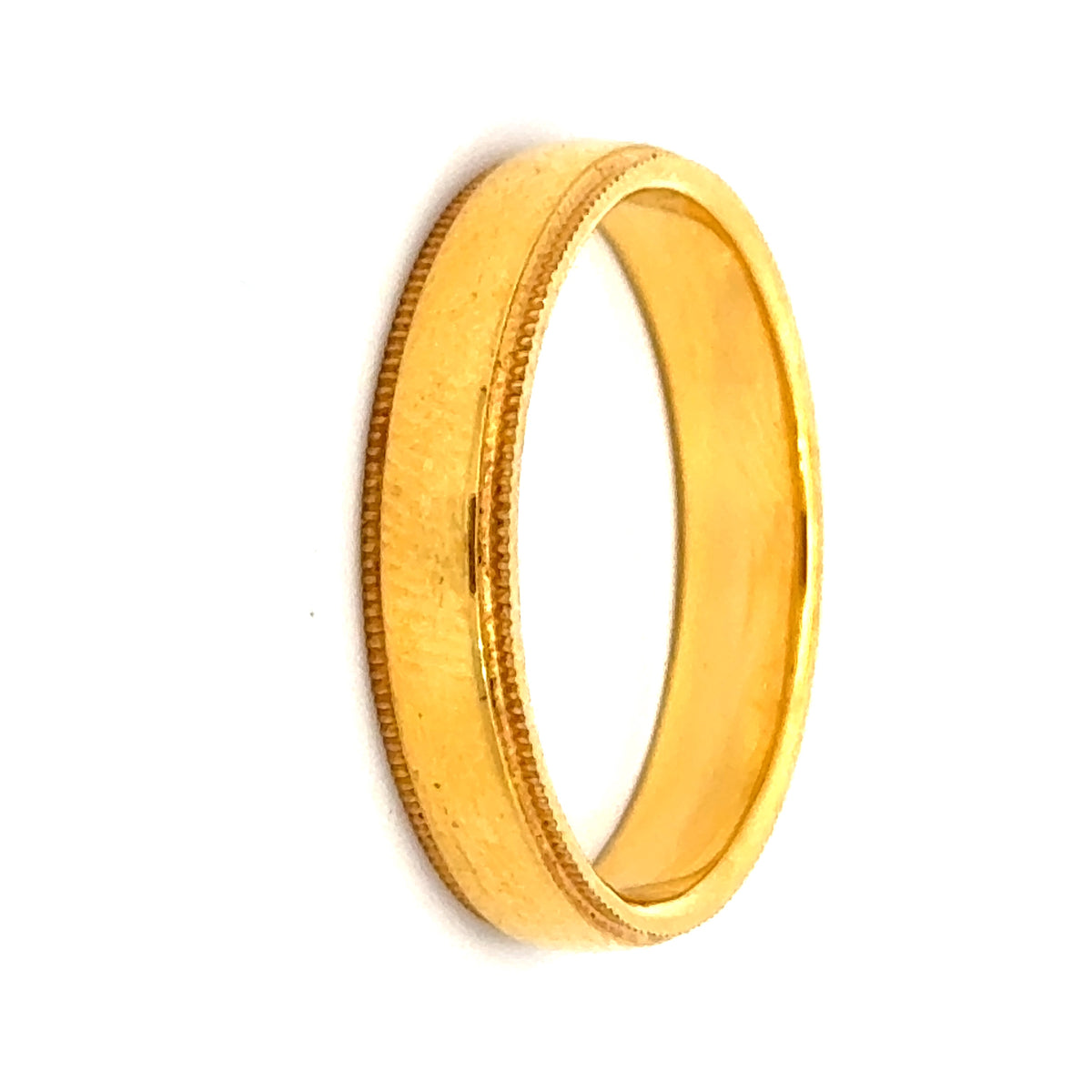 22k Yellow Gold Traditional Slim Wedding Band Ring measuring 9 x 4mm thickness