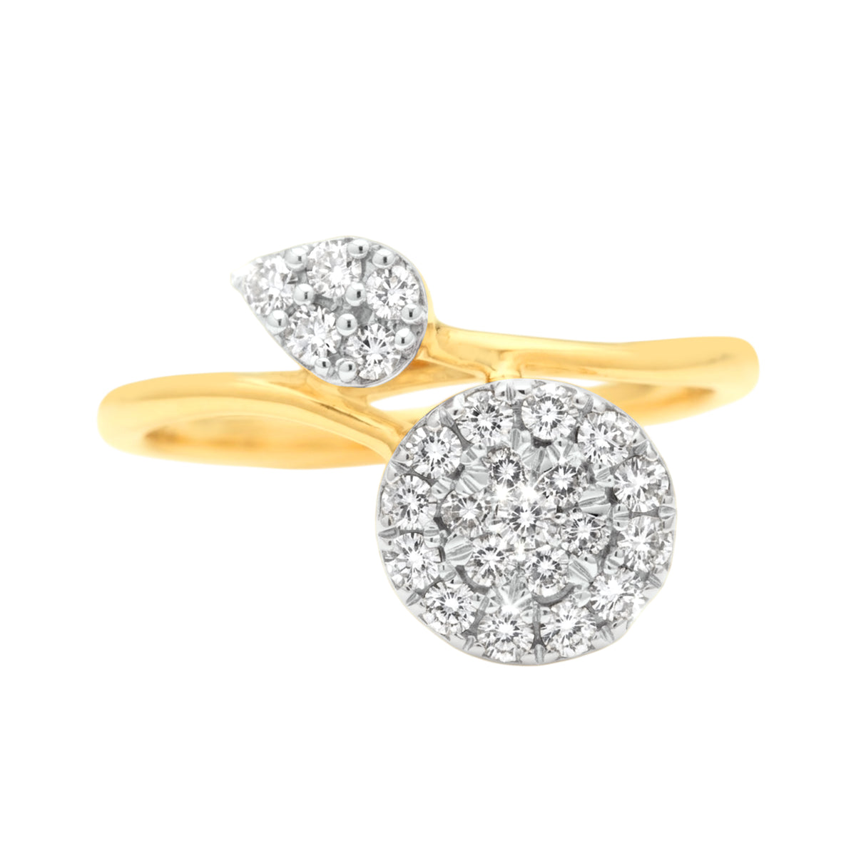 18k Yellow Gold and Diamond Fancy Ring in size 5.5 and total gold weight of 1.78g