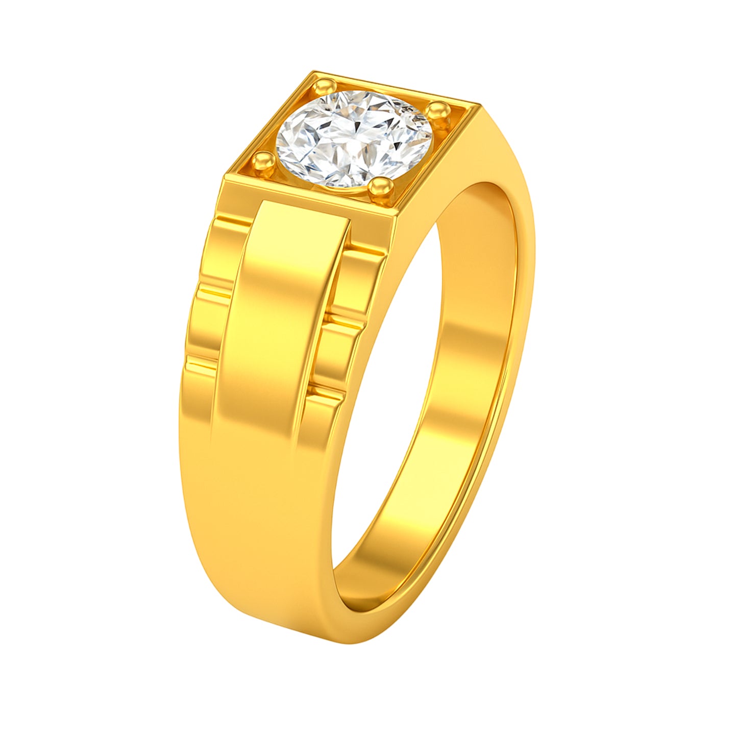 22k Yellow Cubic Zirconia Bands Mens Rings in size 9.5 and total gold weight of 5.2g