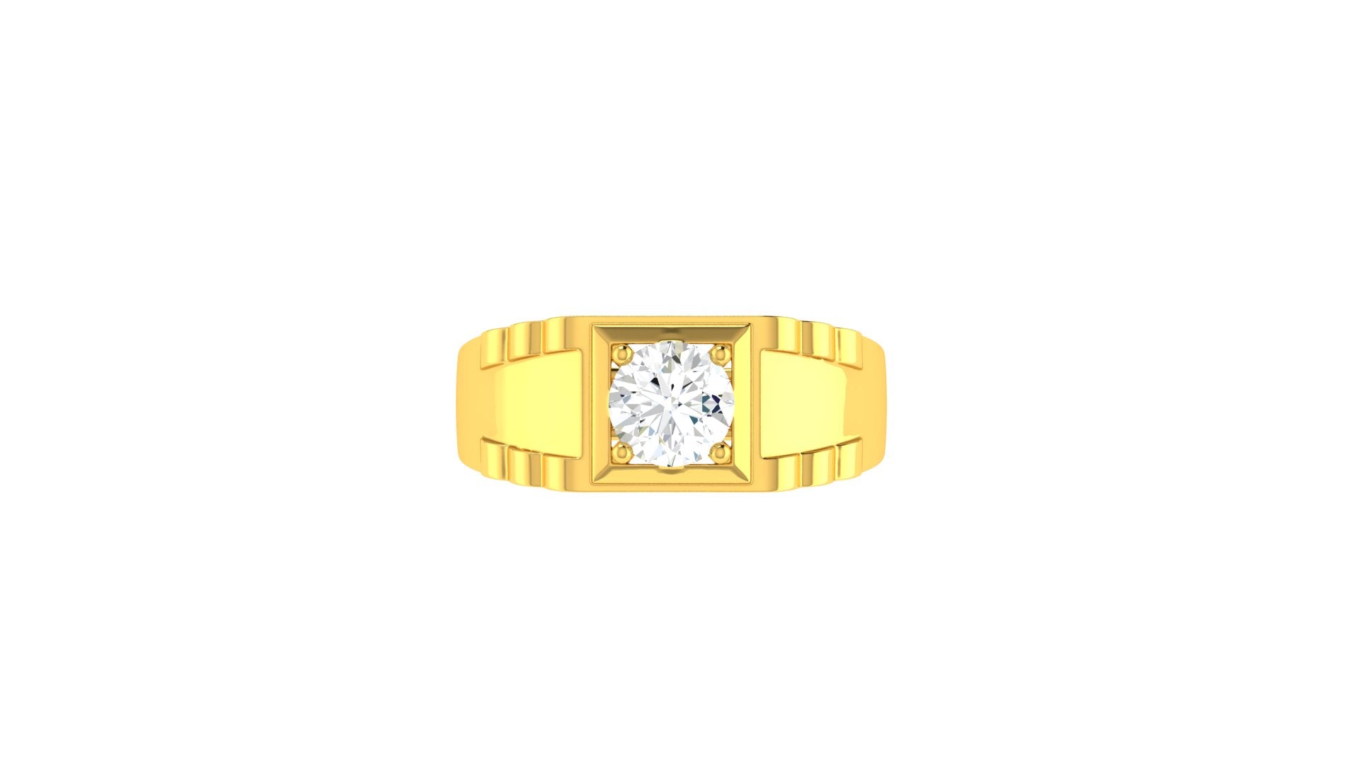 22k Yellow Cubic Zirconia Bands Mens Rings in size 9.5 and total gold weight of 5.2g