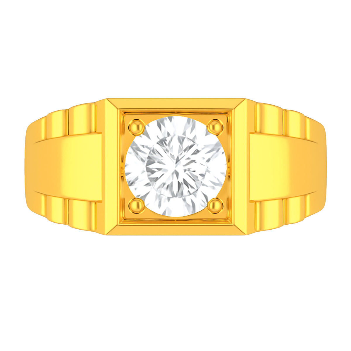 22k Yellow Cubic Zirconia Bands Mens Rings in size 9.5 and total gold weight of 5.2g
