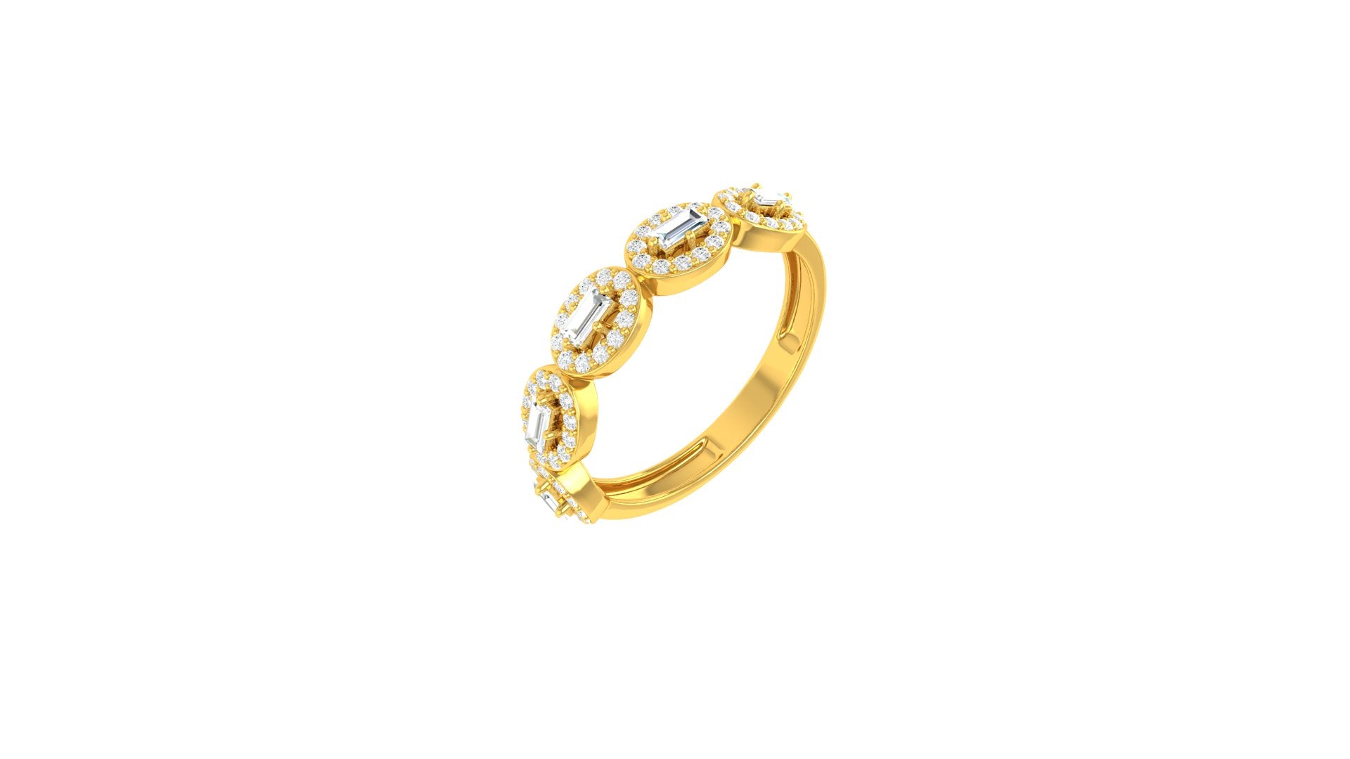 22k Yellow Cubic Zirconia Cocktail Rings in size 8 and total gold weight of 2.66g