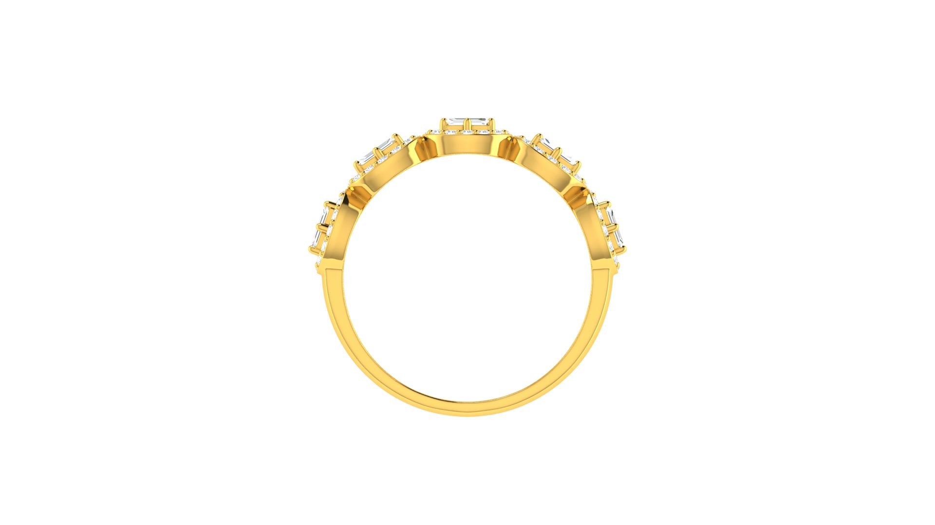 22k Yellow Cubic Zirconia Cocktail Rings in size 8 and total gold weight of 2.66g