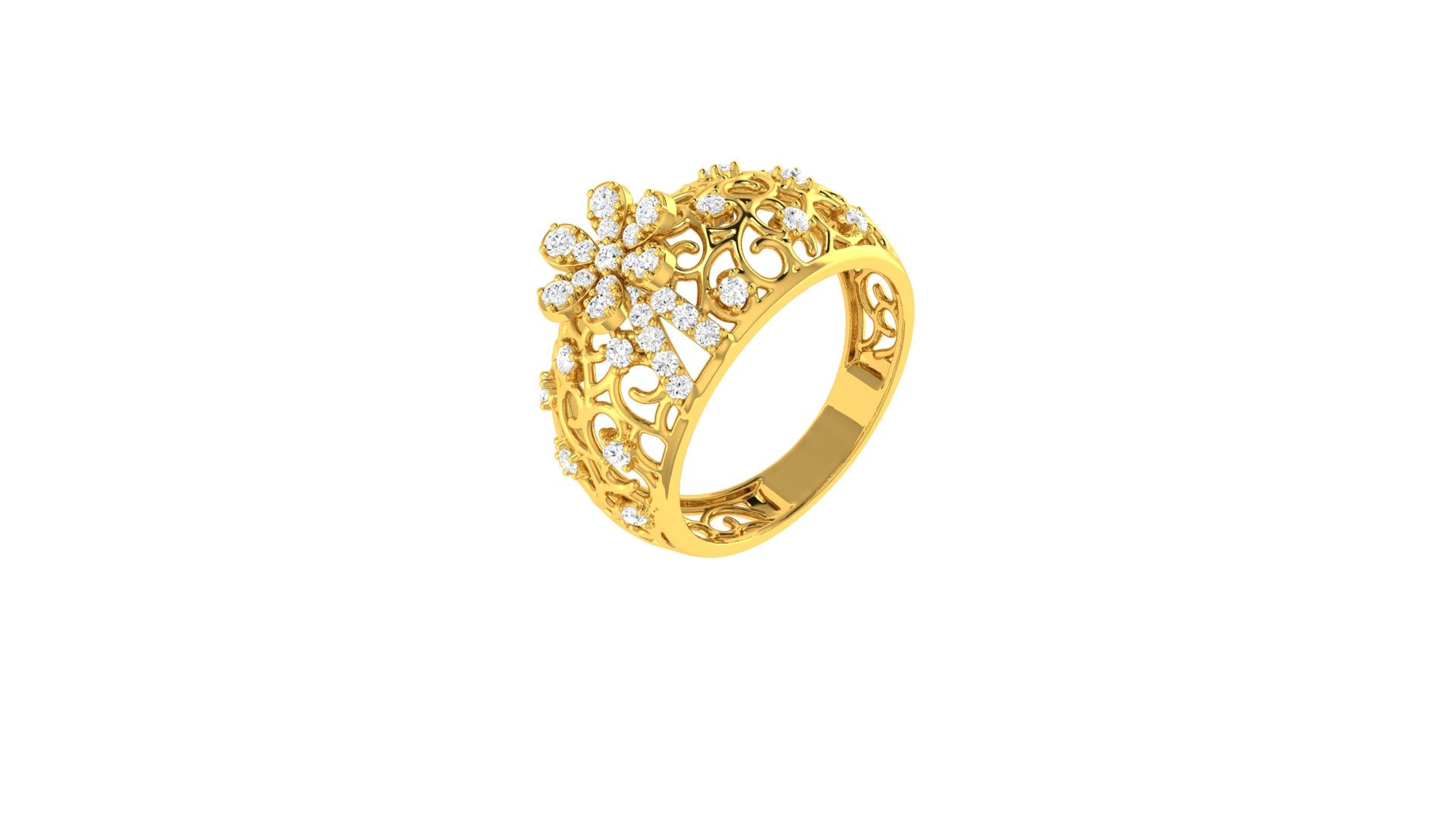 22k Yellow Cubic Zirconia Cocktail Rings in size 8 and total gold weight of 5g