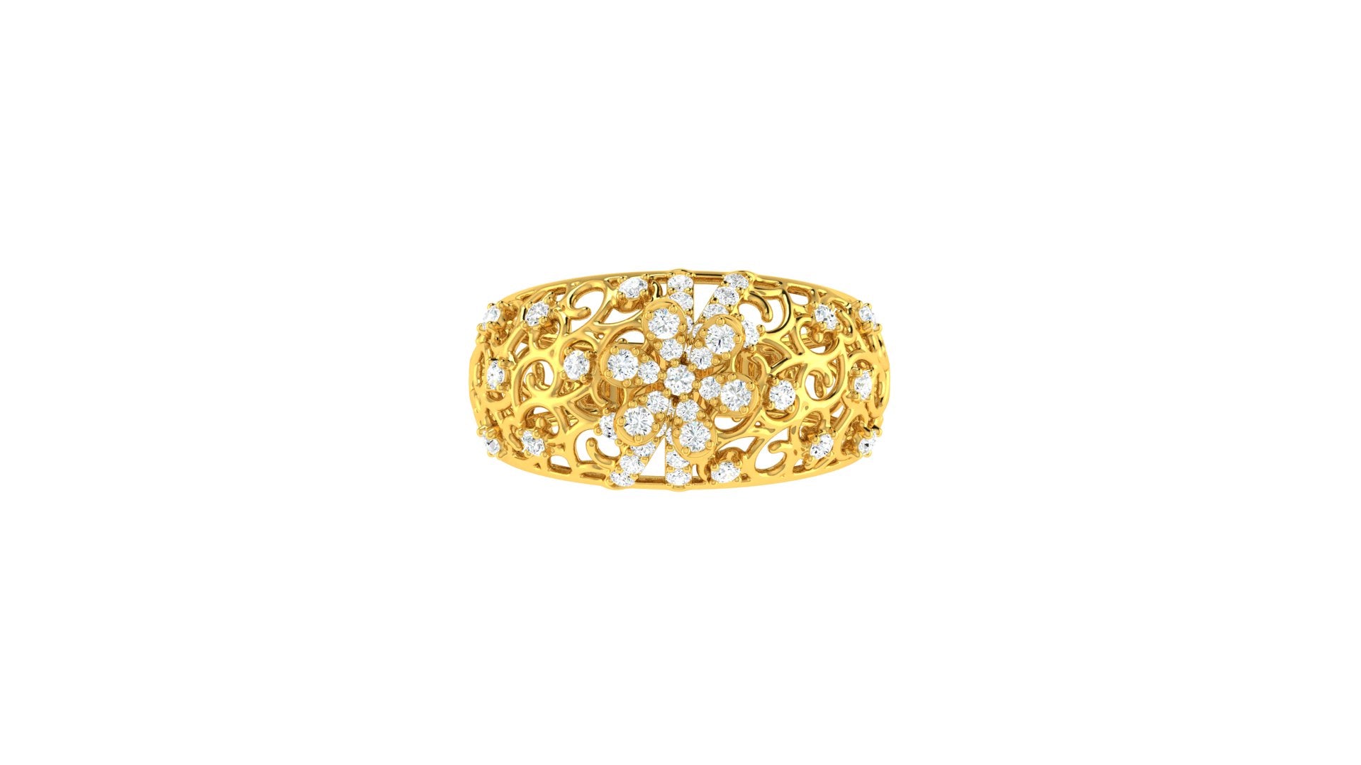 22k Yellow Cubic Zirconia Cocktail Rings in size 8 and total gold weight of 5g