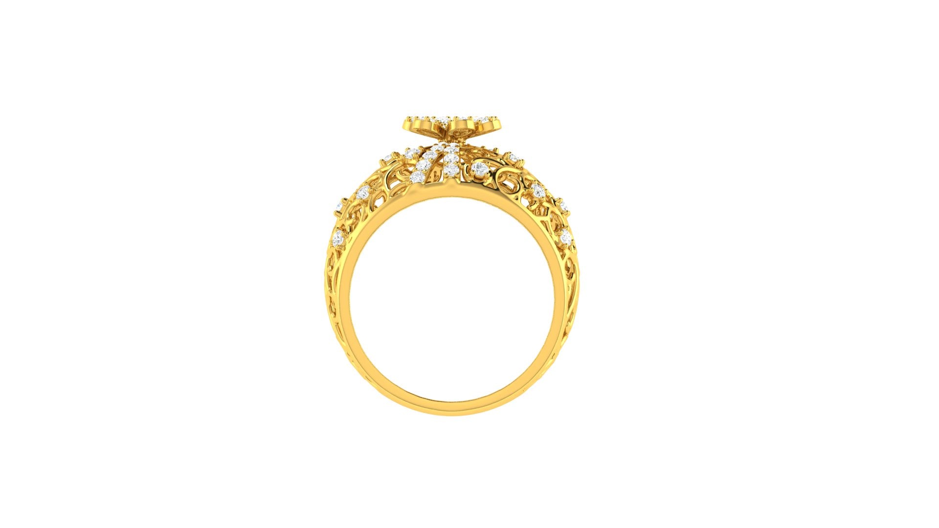 22k Yellow Cubic Zirconia Cocktail Rings in size 8 and total gold weight of 5g