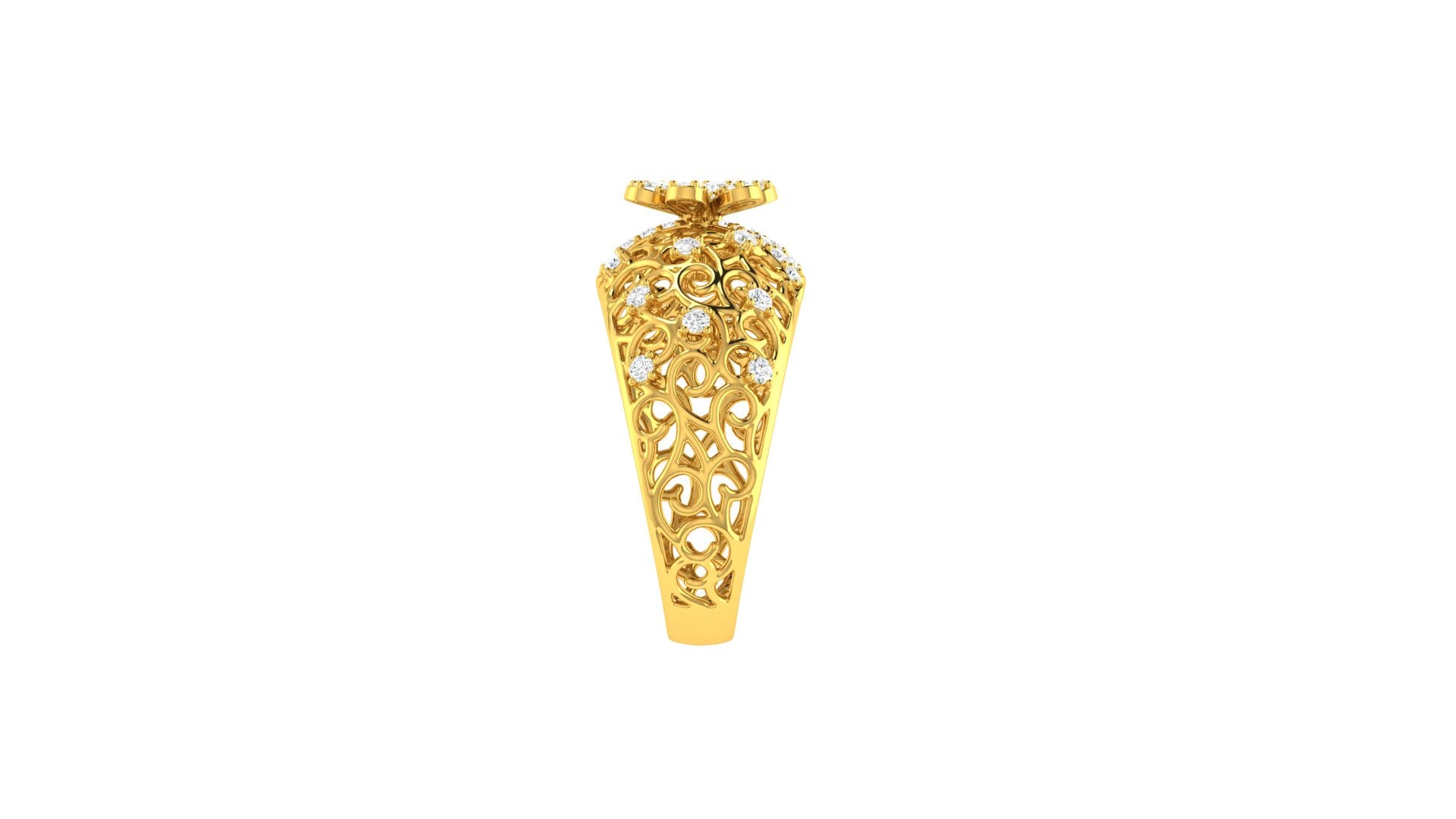 22k Yellow Cubic Zirconia Cocktail Rings in size 8 and total gold weight of 5g