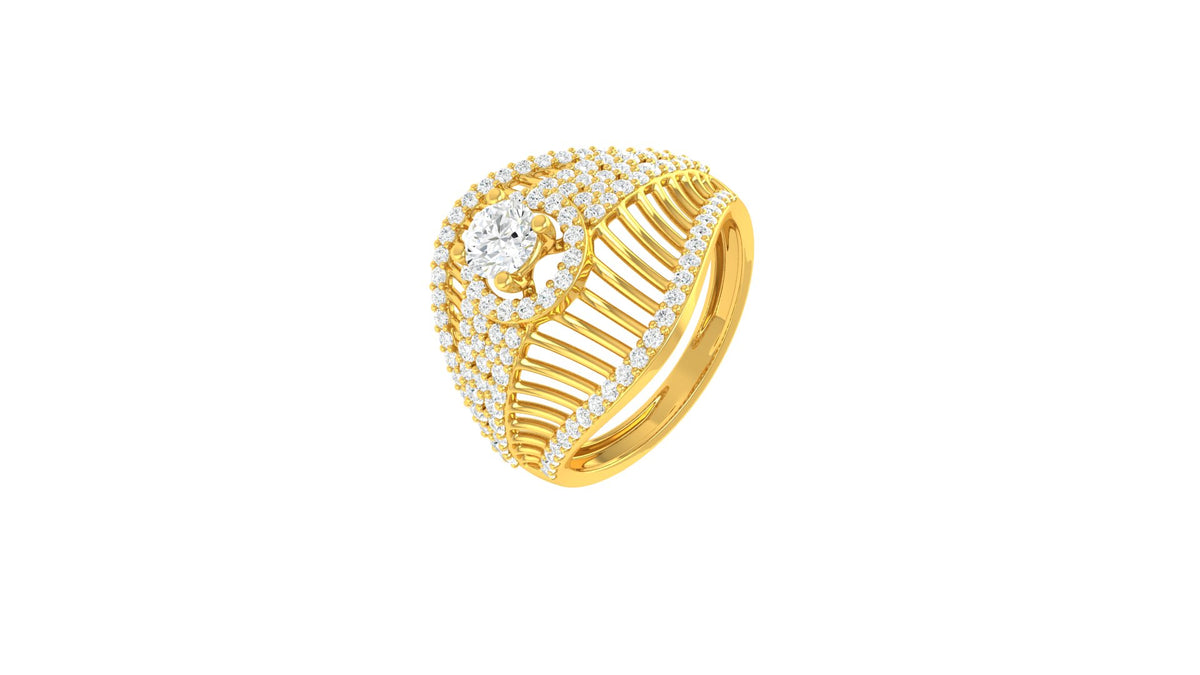 22k Yellow Cubic Zirconia Cocktail Rings in size 7 and total gold weight of 4.86g