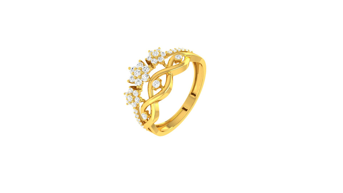 22k Yellow Cubic Zirconia Cocktail Rings in size 8 and total gold weight of 3.43g