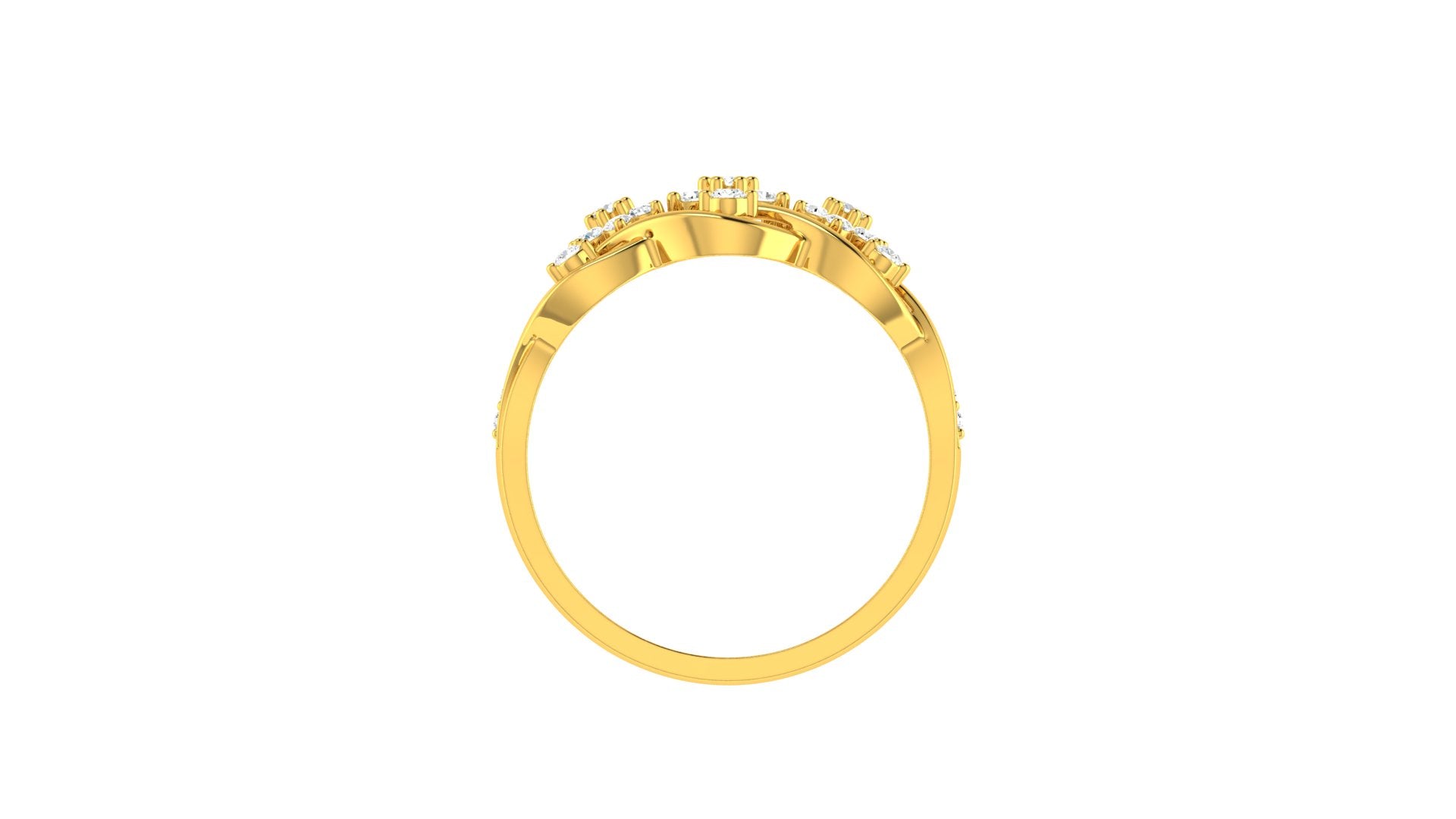 22k Yellow Cubic Zirconia Cocktail Rings in size 8 and total gold weight of 3.43g