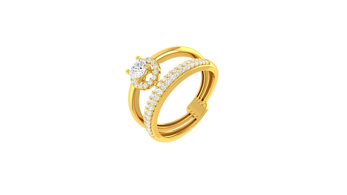 22k Yellow Cubic Zirconia Cocktail Rings in size 7 and total gold weight of 4.38g