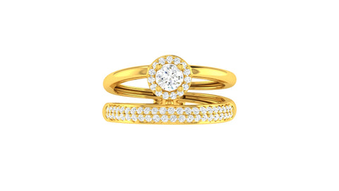 22k Yellow Cubic Zirconia Cocktail Rings in size 7 and total gold weight of 4.38g