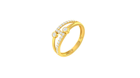 22k Yellow Cubic Zirconia Cocktail Rings in size 7 and total gold weight of 2.46g