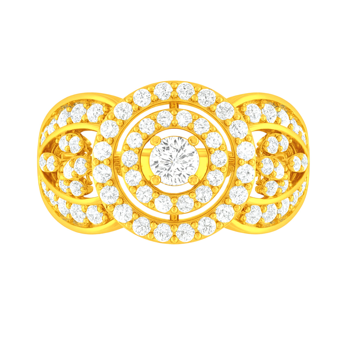 22k Yellow Cubic Zirconia Cocktail Rings in size 7 and total gold weight of 6.19g