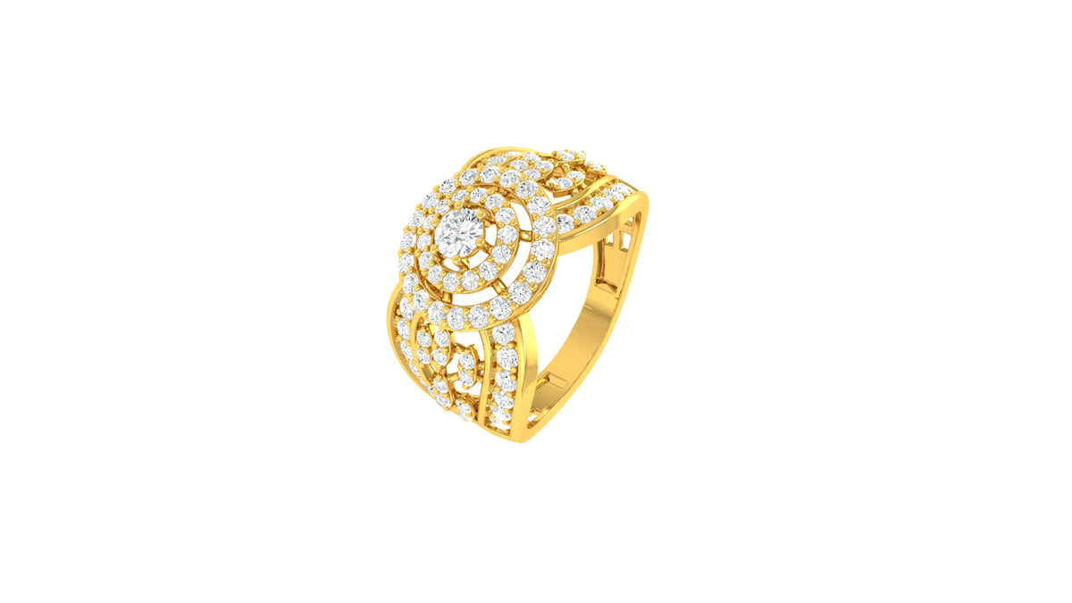 22k Yellow Cubic Zirconia Cocktail Rings in size 7 and total gold weight of 6.19g