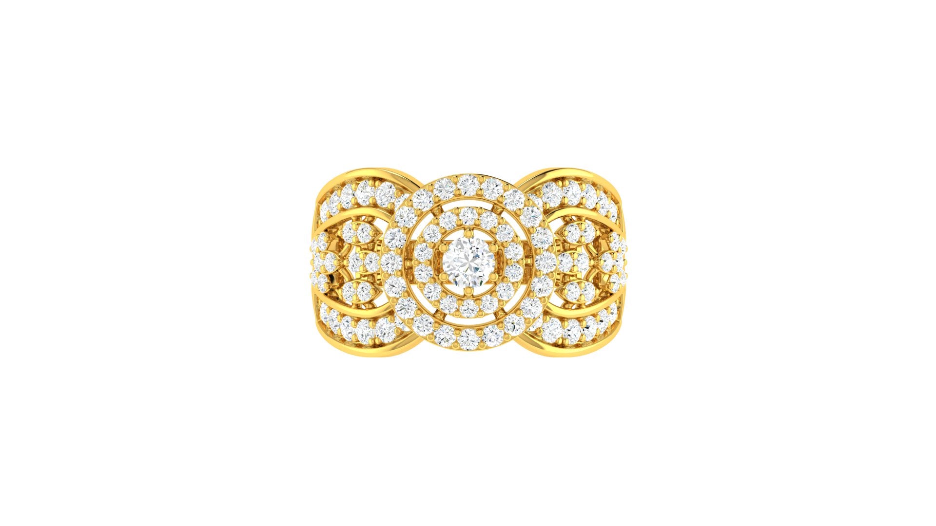 22k Yellow Cubic Zirconia Cocktail Rings in size 7 and total gold weight of 6.19g