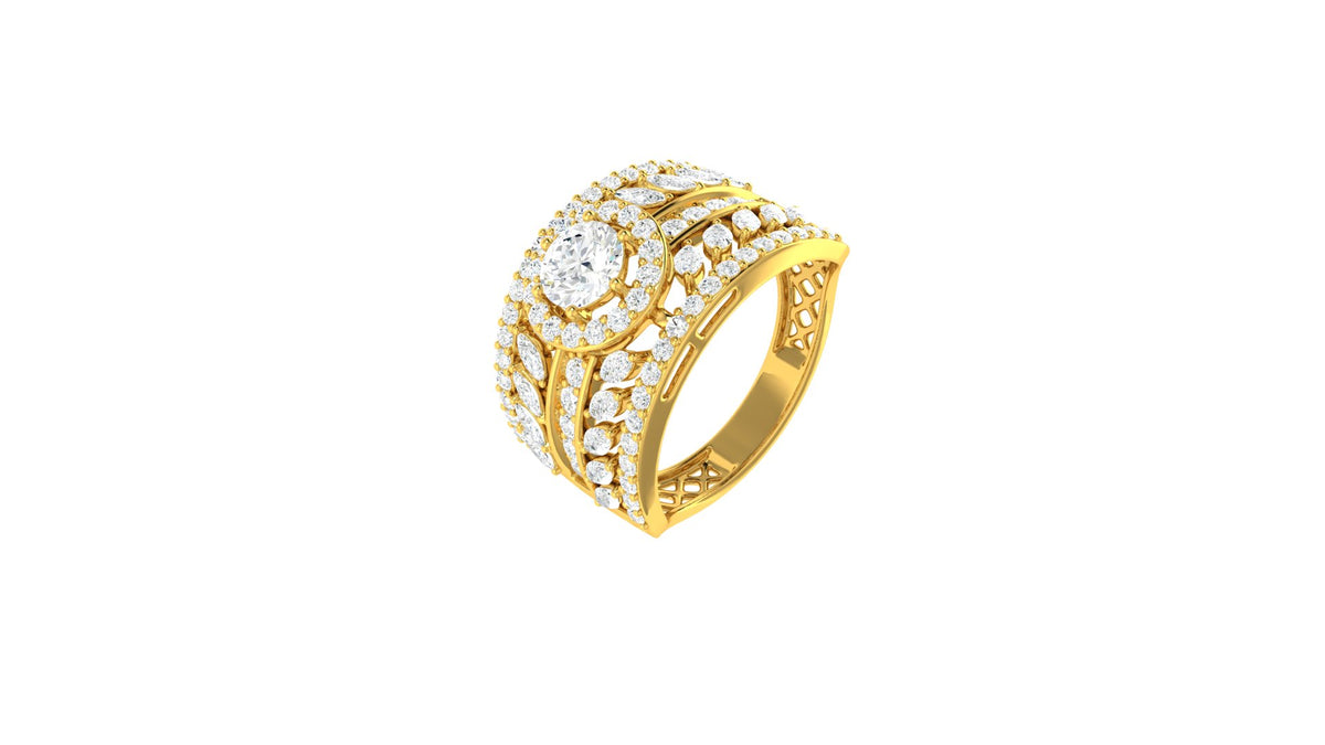 22k Yellow Cubic Zirconia Cocktail Rings in size 7 and total gold weight of 6.16g