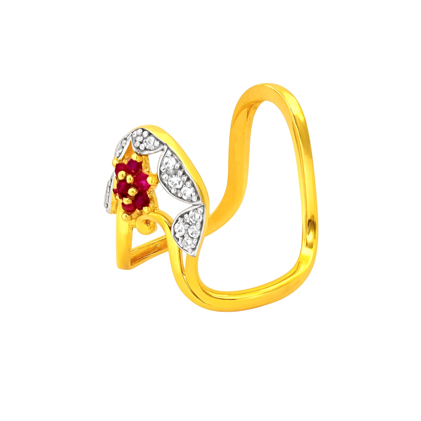 22k Yellow Cubic Zirconia Vanki Adjustable Rings in size 4 and total gold weight of 4g