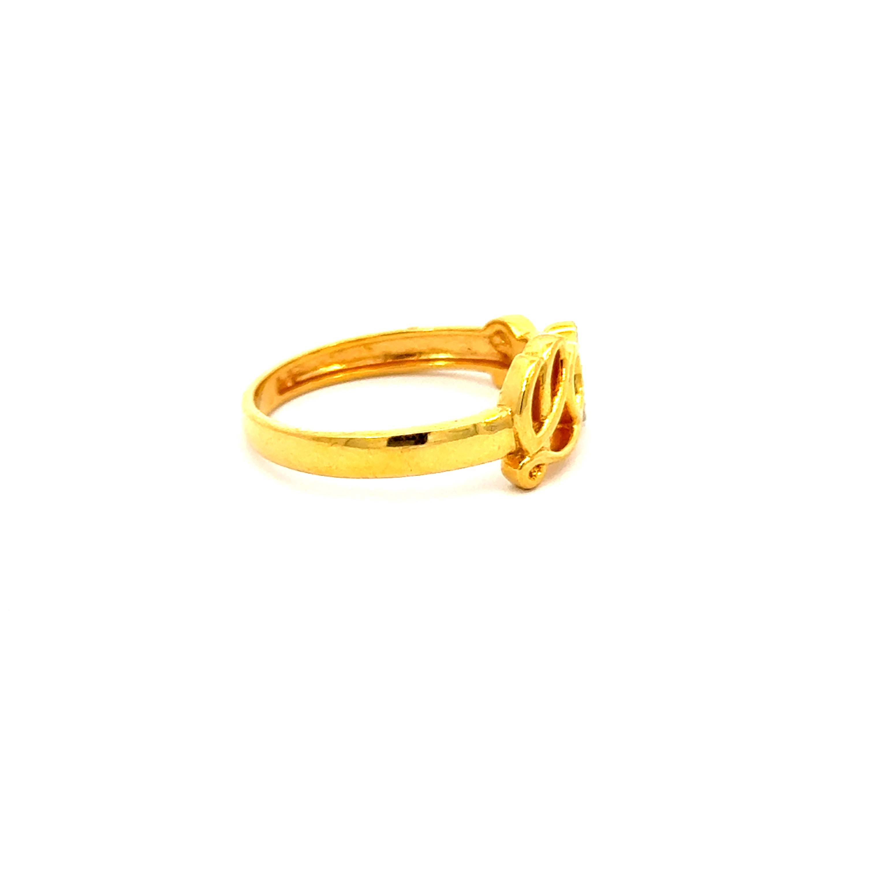 22k Yellow Cubic Zirconia Cocktail Fancy Love  Rings in size 7.5 and total gold weight of 3.68g