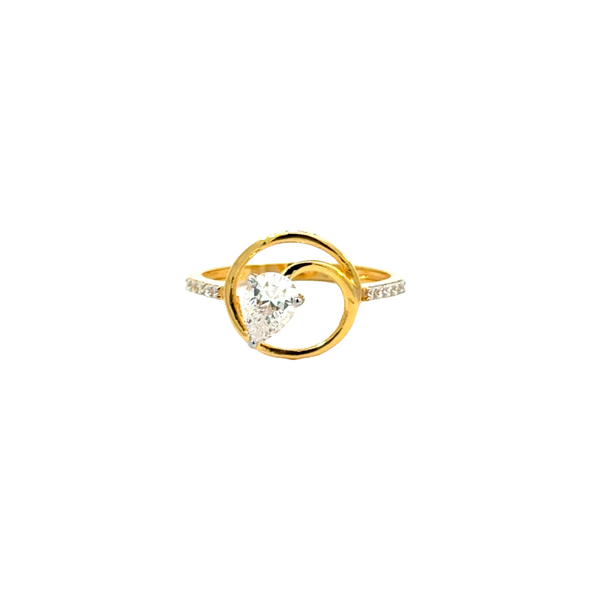 22k Yellow Cubic Zirconia Cocktail Fancy Rings in size 7.5 and total gold weight of 2.66g