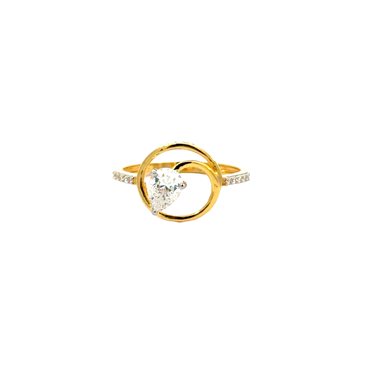 22k Yellow Cubic Zirconia Cocktail Fancy Rings in size 7.5 and total gold weight of 2.66g