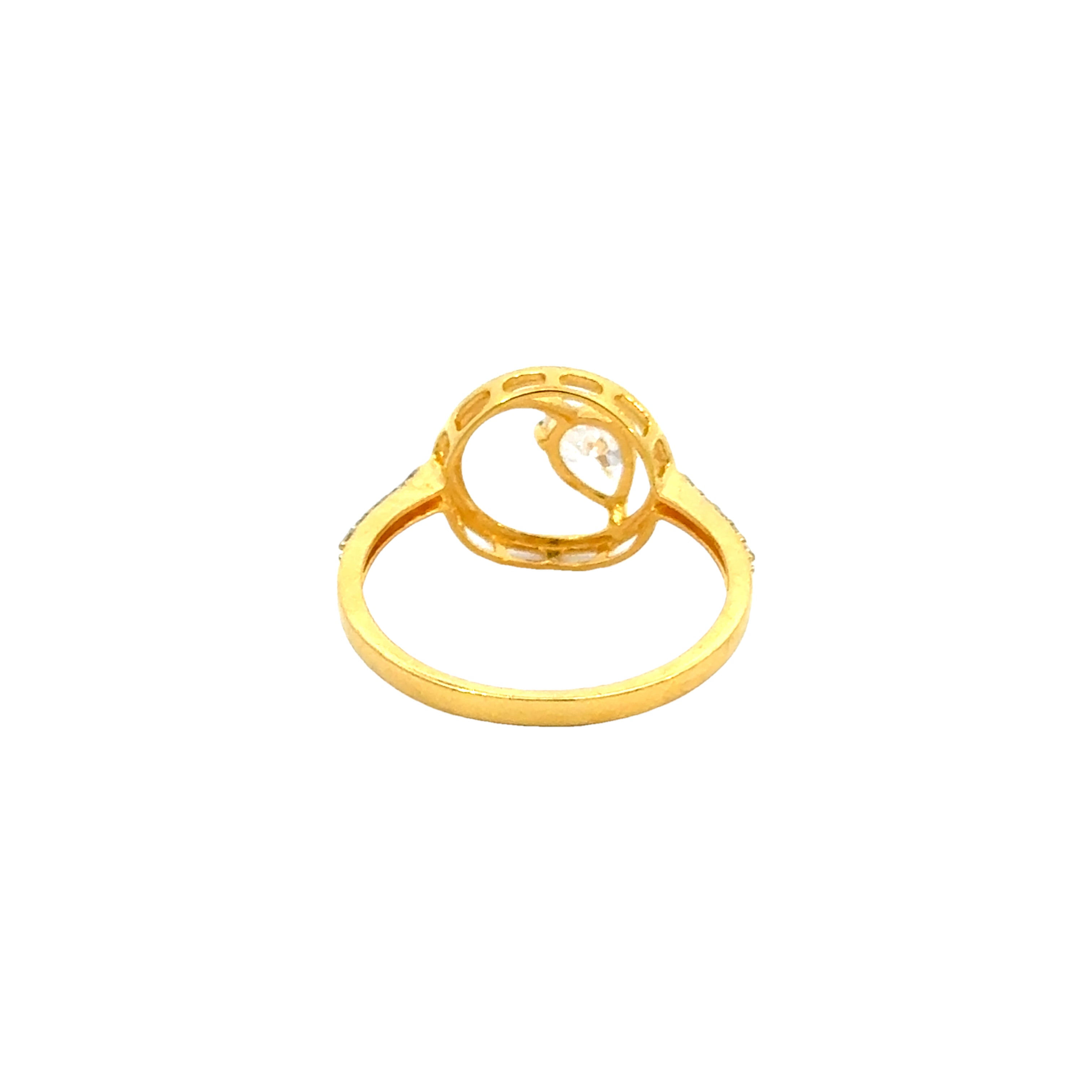 22k Yellow Cubic Zirconia Cocktail Fancy Rings in size 7.5 and total gold weight of 2.66g