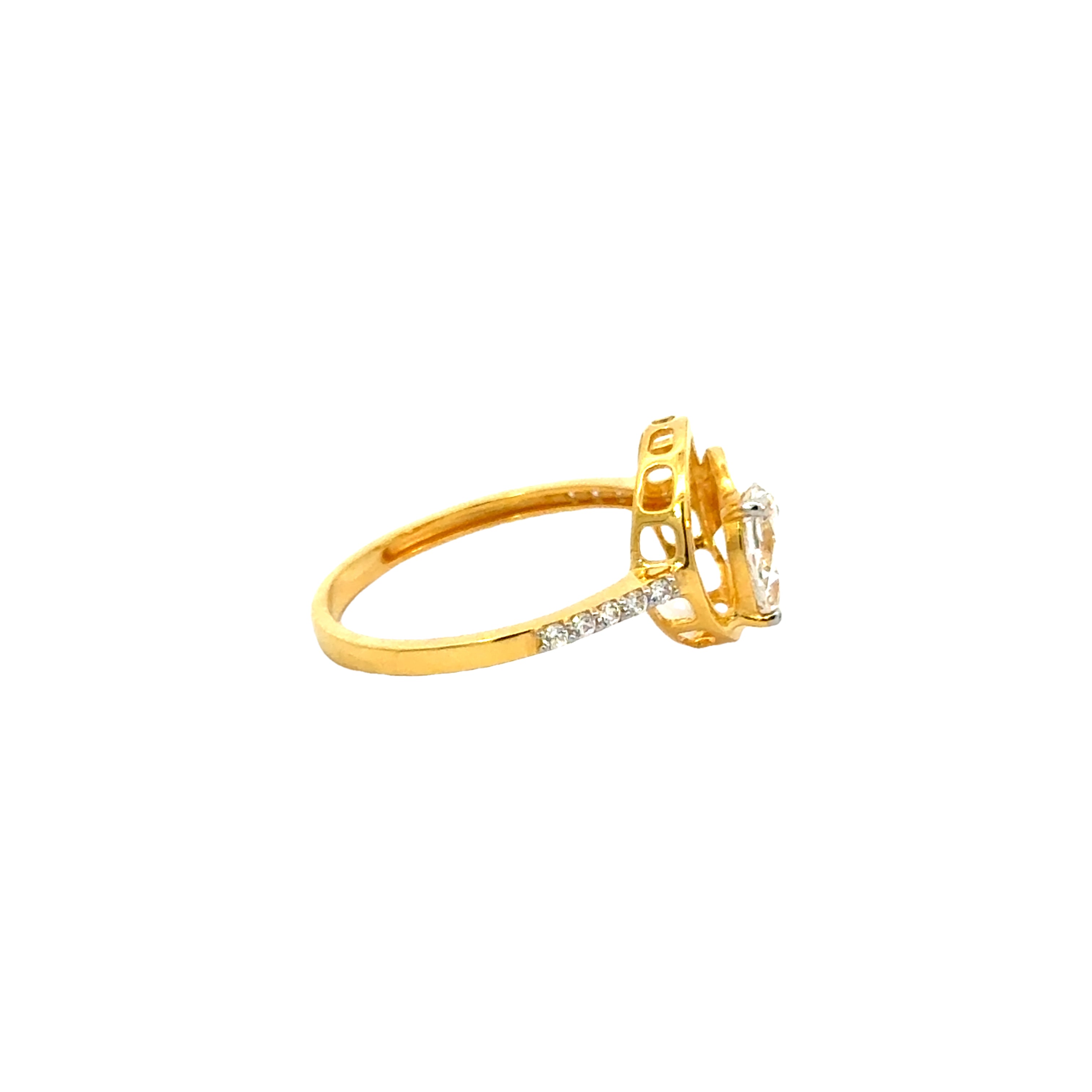 22k Yellow Cubic Zirconia Cocktail Fancy Rings in size 7.5 and total gold weight of 2.66g