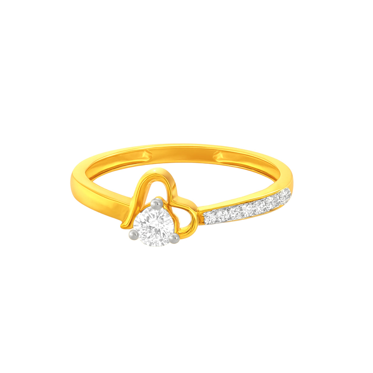 22k Yellow Cubic Zirconia Cocktail Fancy Heart  Rings in size 6 and total gold weight of 1.9g