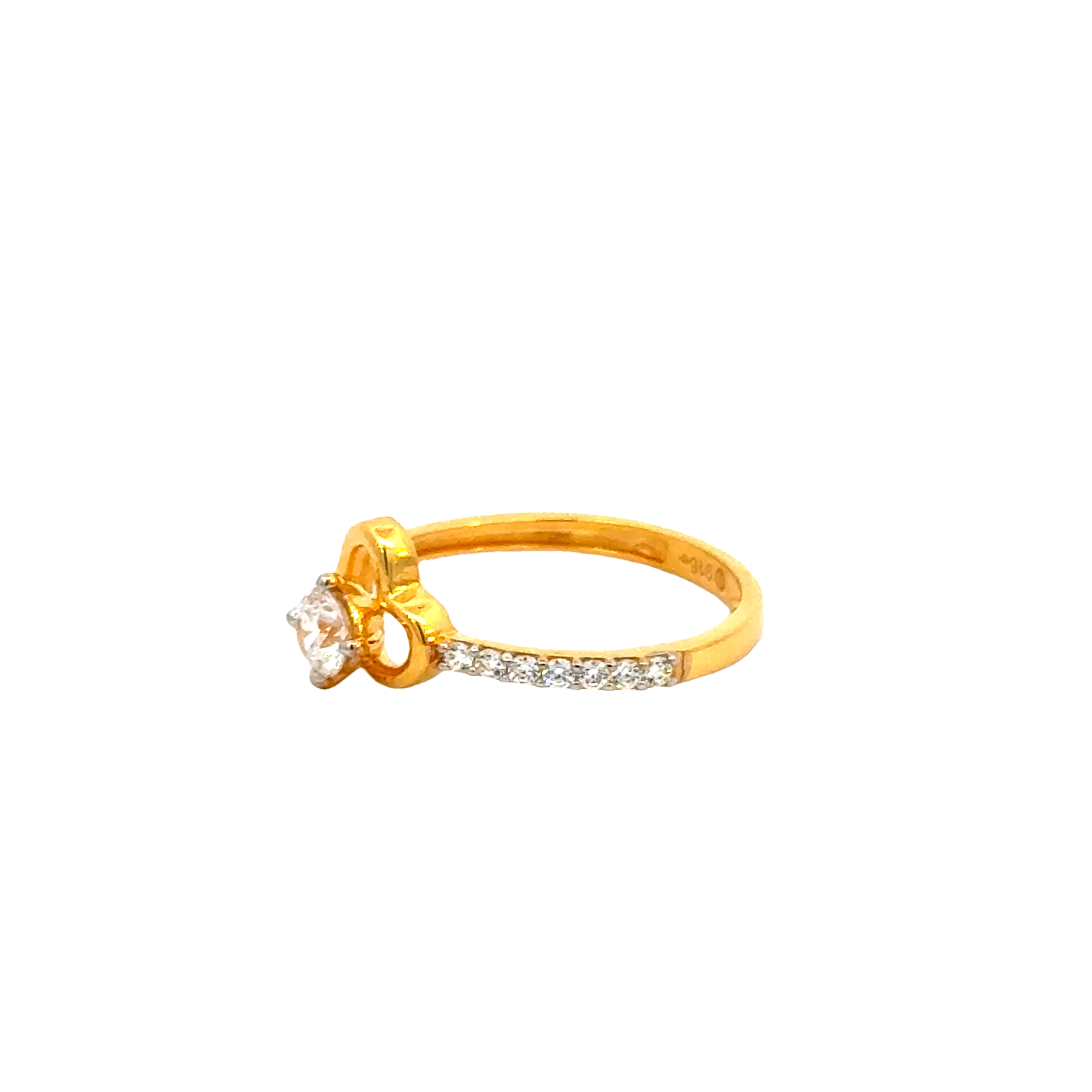 22k Yellow Cubic Zirconia Cocktail Fancy Heart  Rings in size 6 and total gold weight of 1.9g