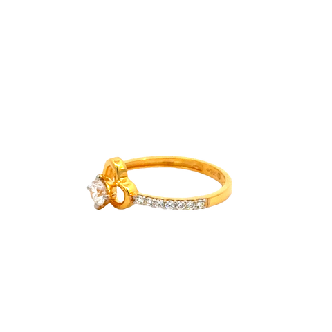 22k Yellow Cubic Zirconia Cocktail Fancy Heart  Rings in size 6 and total gold weight of 1.9g