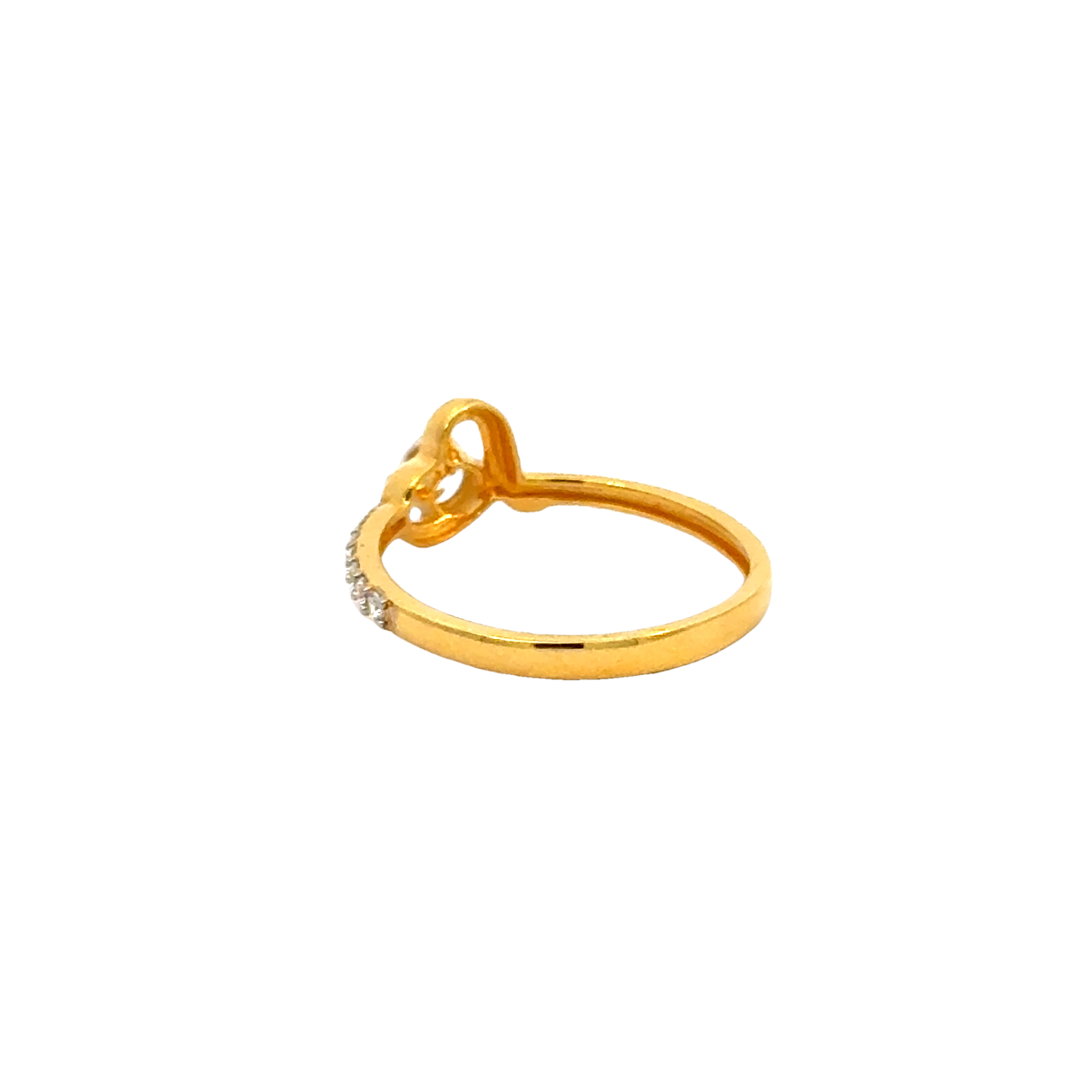 22k Yellow Cubic Zirconia Cocktail Fancy Heart  Rings in size 6 and total gold weight of 1.9g