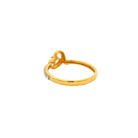 22k Yellow Cubic Zirconia Cocktail Fancy Heart  Rings in size 6 and total gold weight of 1.9g