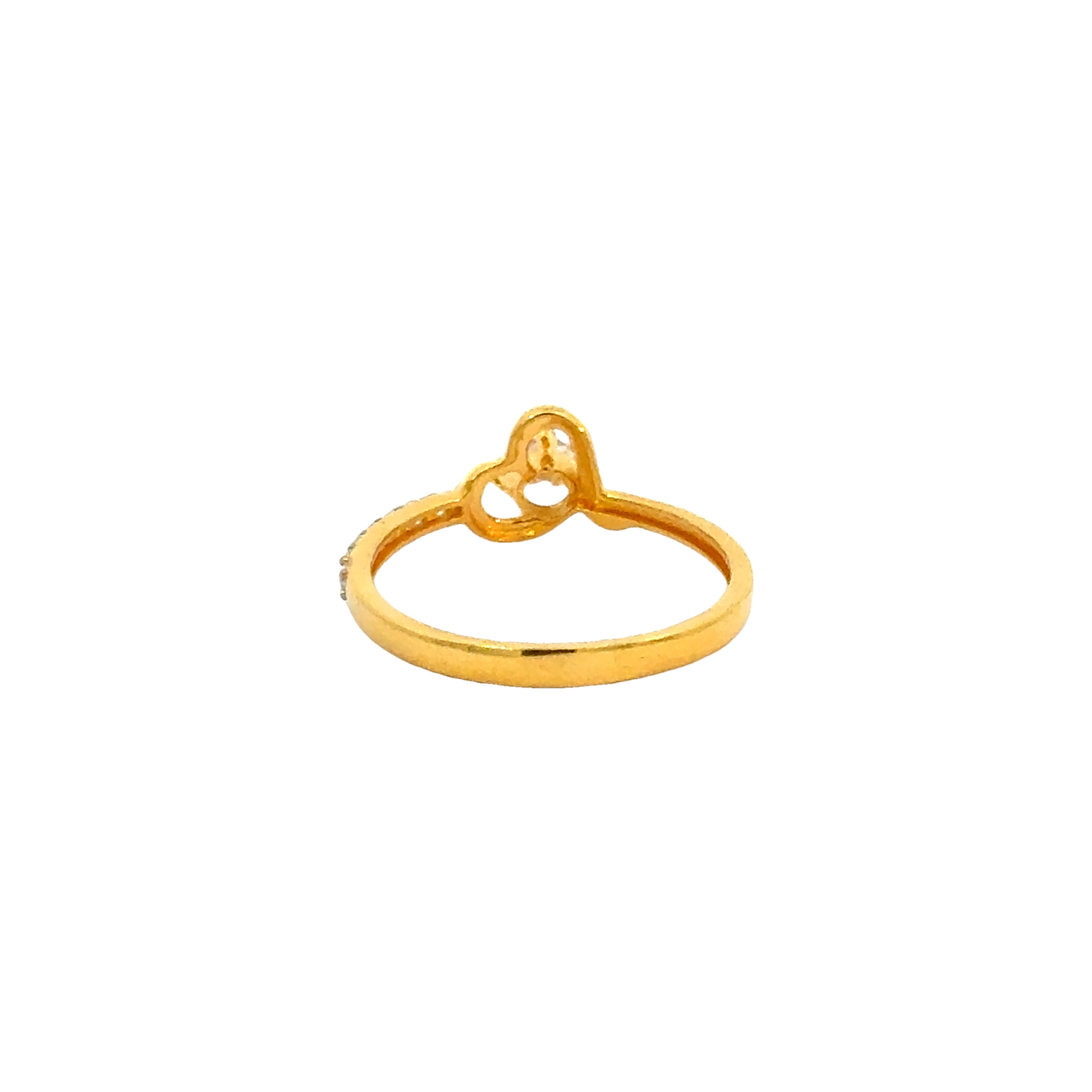 22k Yellow Cubic Zirconia Cocktail Fancy Heart  Rings in size 6 and total gold weight of 1.9g