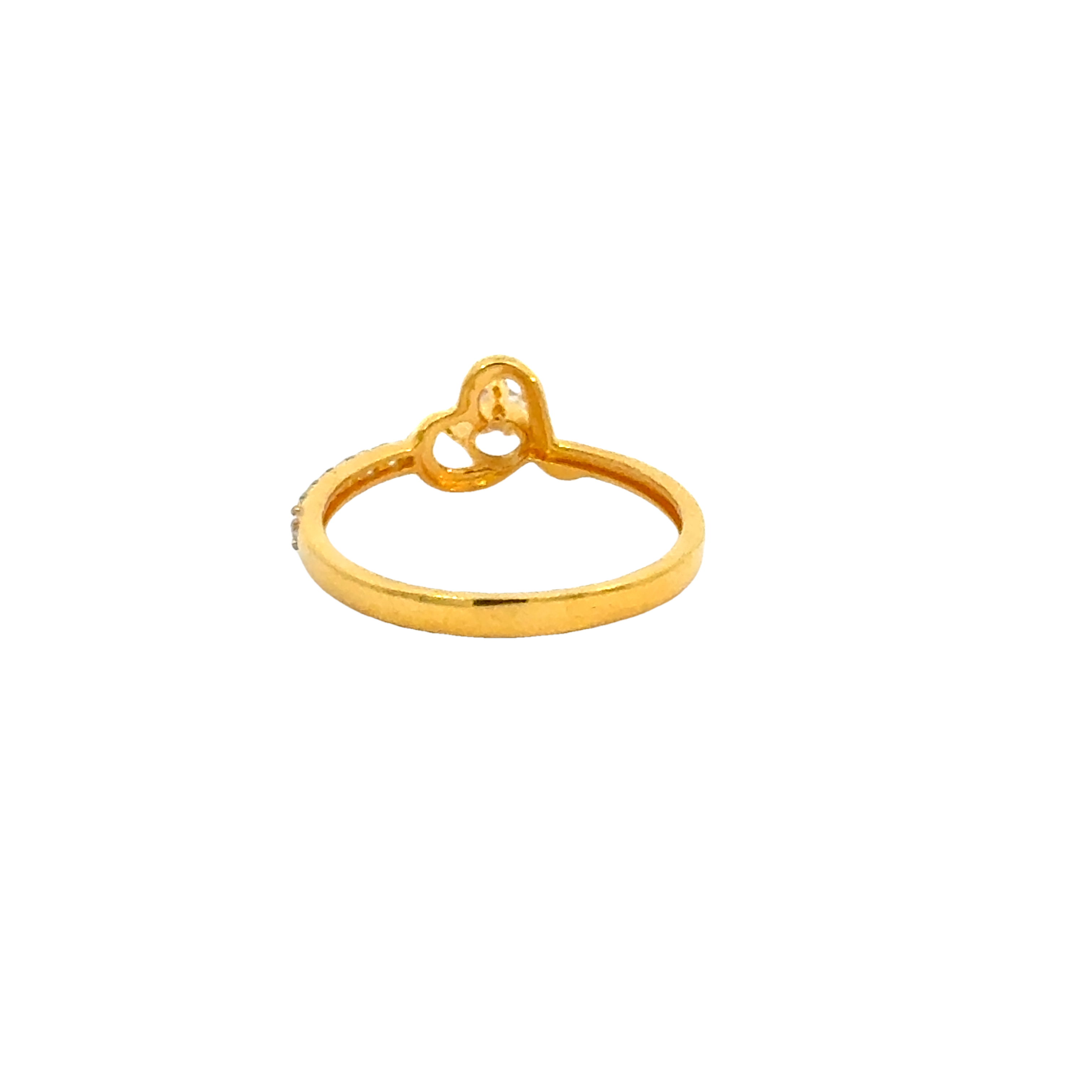 22k Yellow Cubic Zirconia Cocktail Fancy Heart  Rings in size 6 and total gold weight of 1.9g