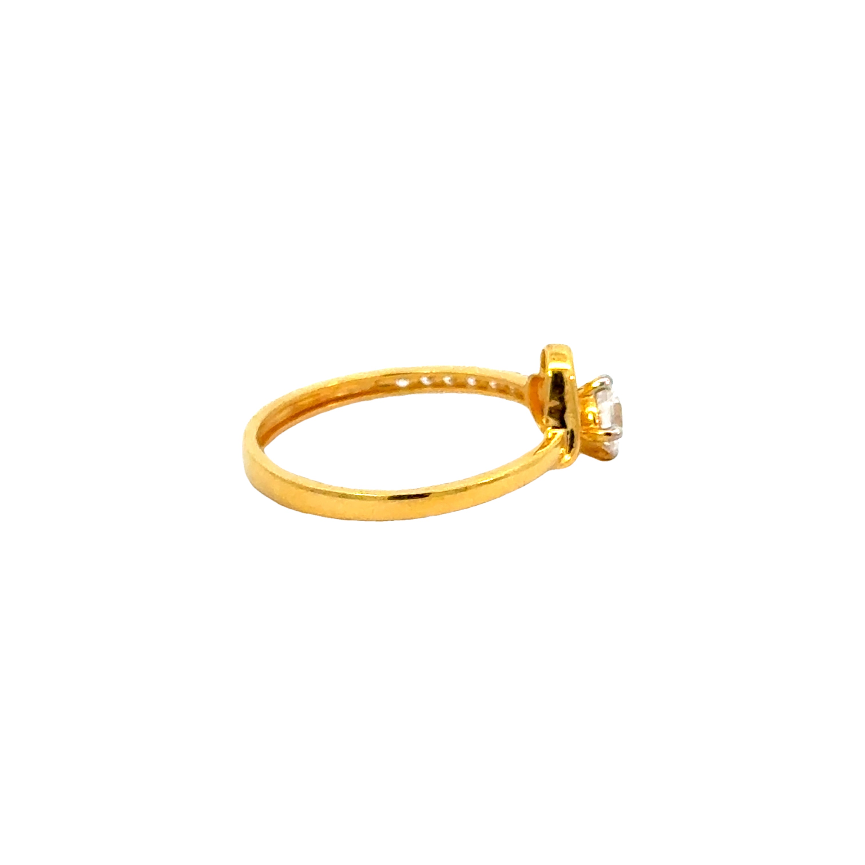22k Yellow Cubic Zirconia Cocktail Fancy Heart  Rings in size 6 and total gold weight of 1.9g