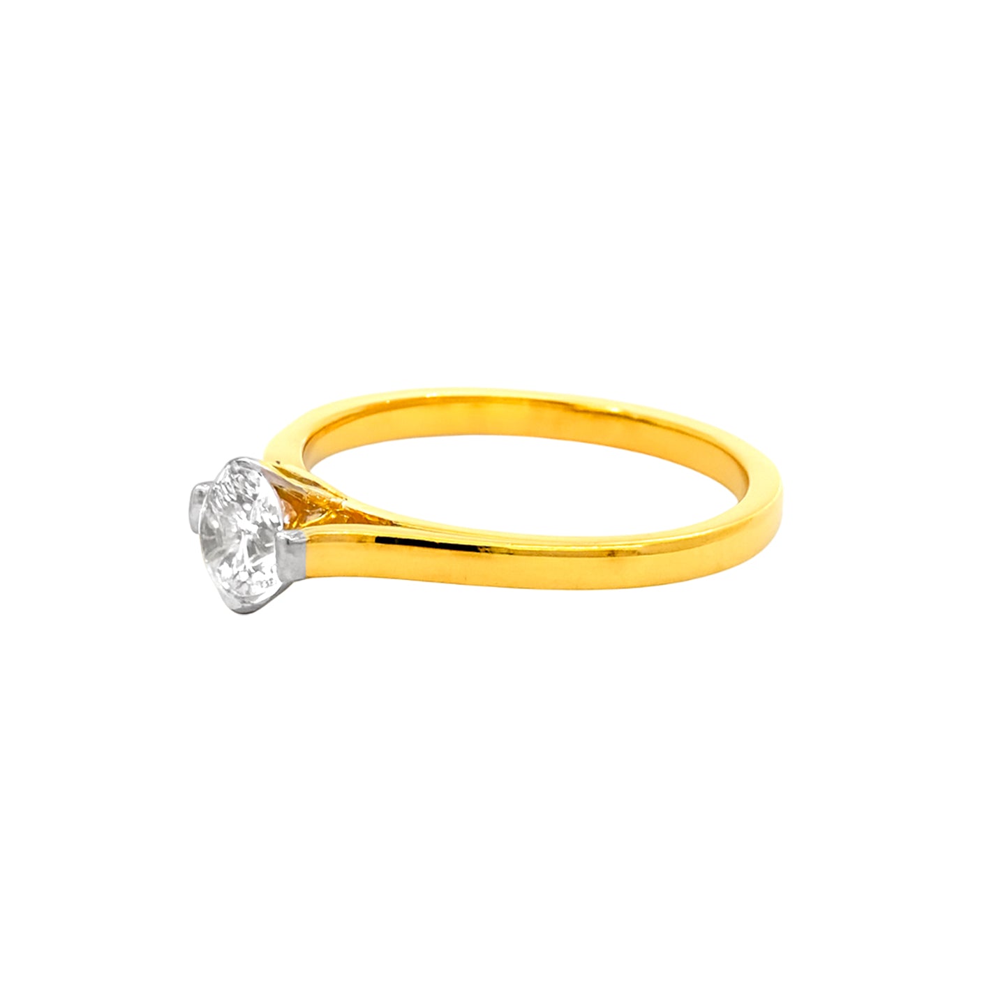 22k Yellow Cubic Zirconia Solitaire Cocktail Rings in size 7 and total gold weight of 4.09g