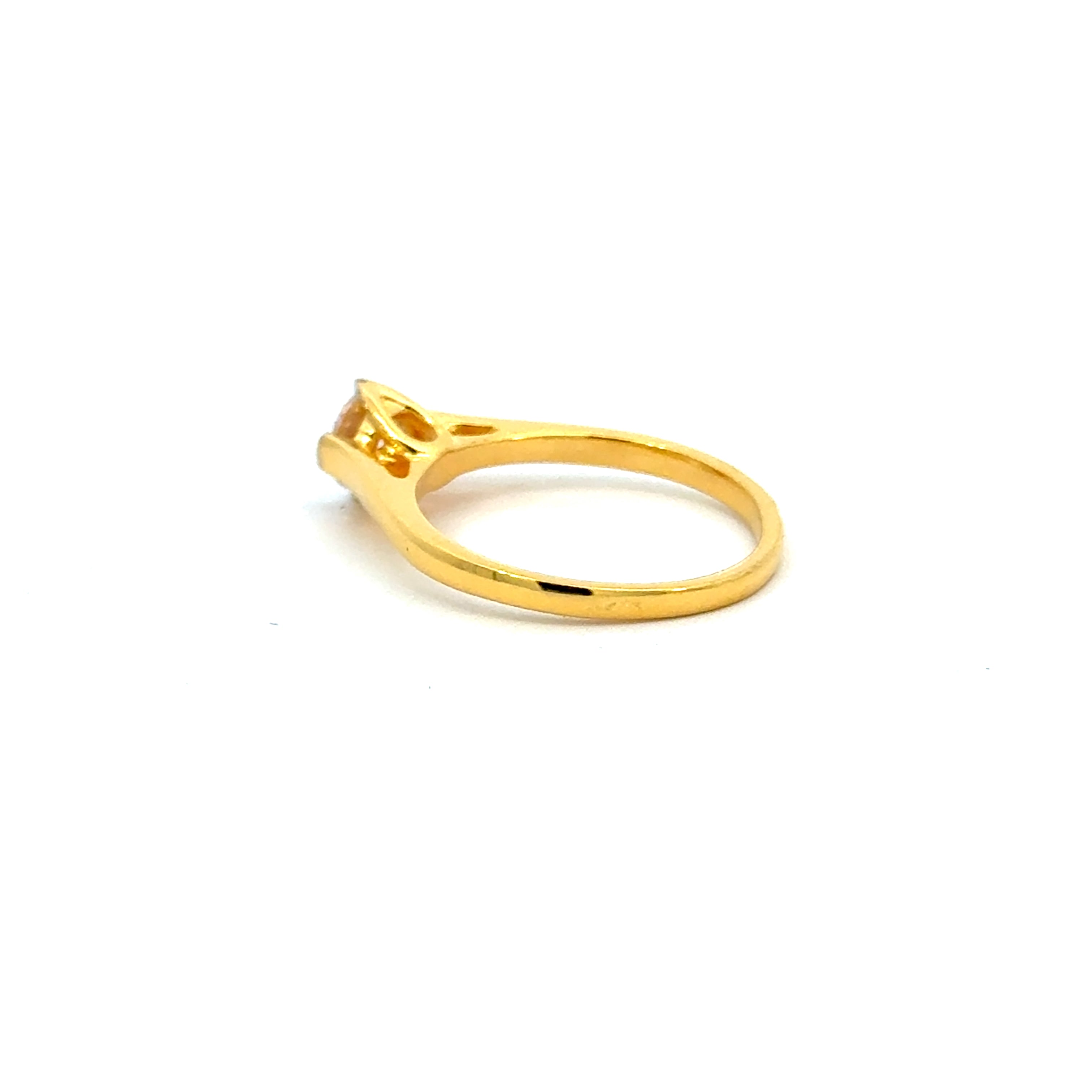 22k Yellow Cubic Zirconia Solitaire Cocktail Rings in size 7 and total gold weight of 4.09g