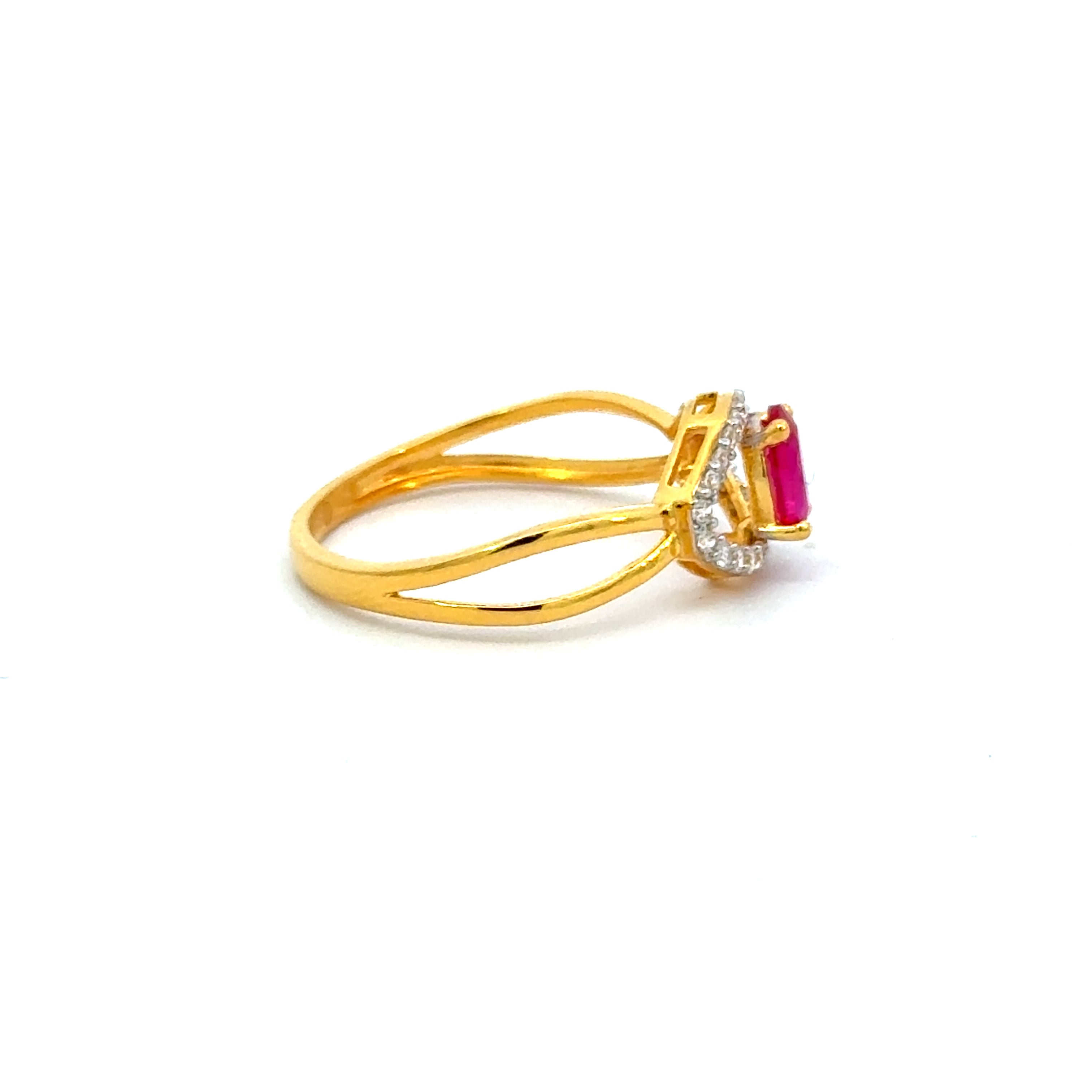 22k Yellow Cubic Zirconia Religious Cocktail Evil Eye  Rings in size 6.5 and total gold weight of 2.31g