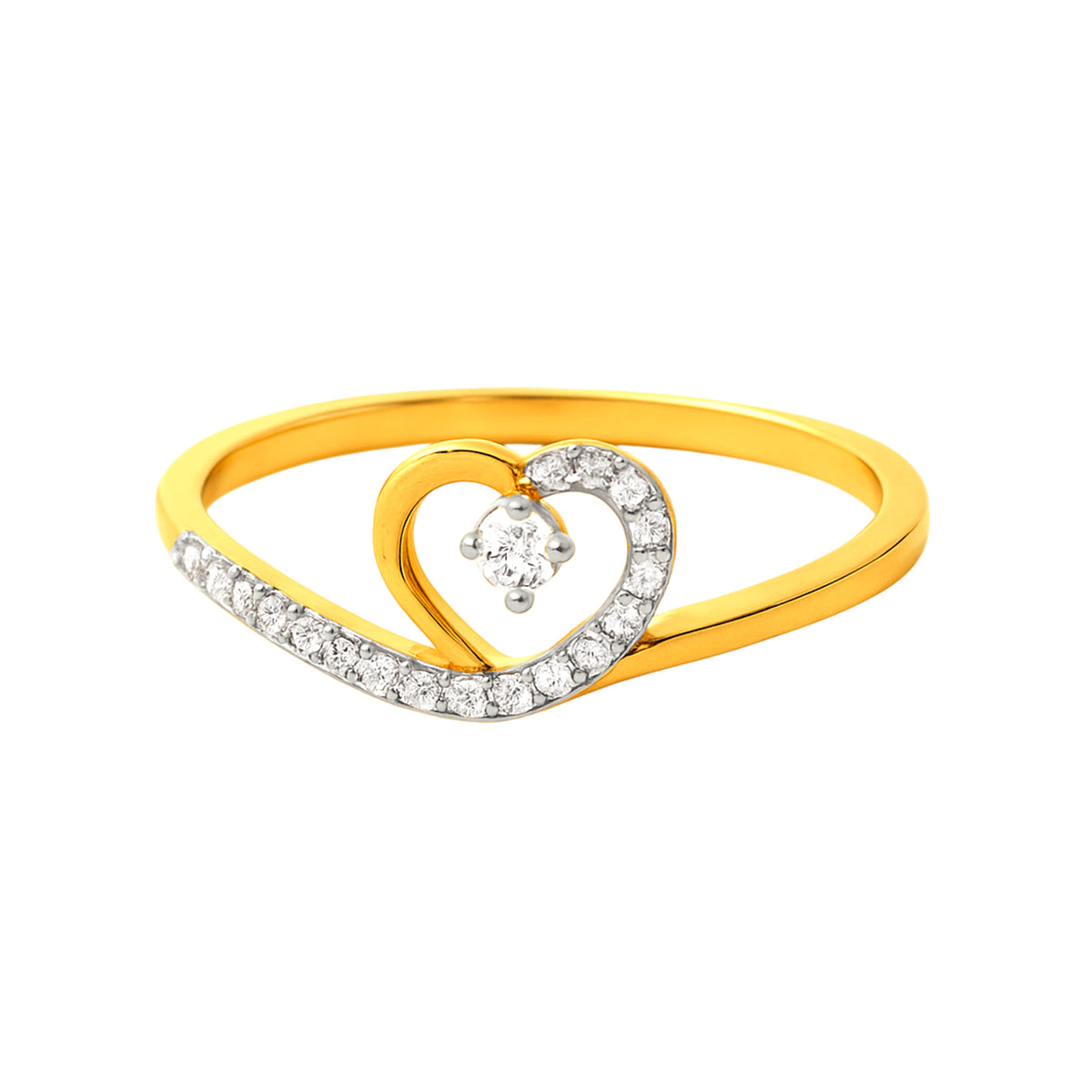 22k Yellow Cubic Zirconia Cocktail Fancy Heart  Rings in size 8 and total gold weight of 2.58g