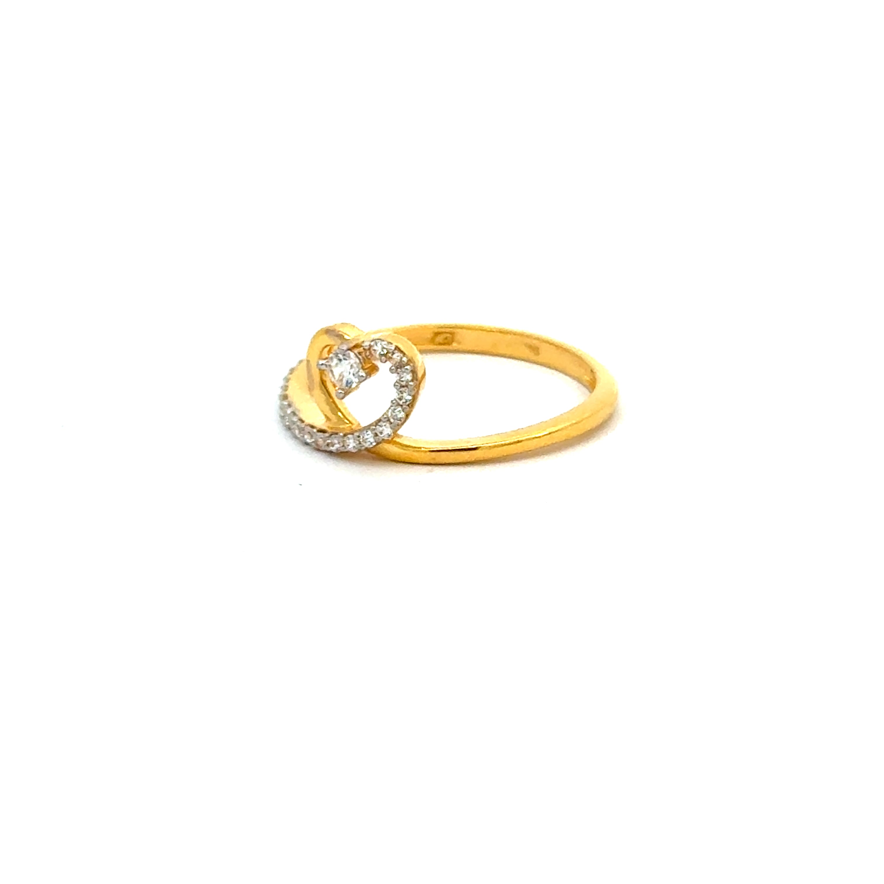 22k Yellow Cubic Zirconia Cocktail Fancy Heart  Rings in size 8 and total gold weight of 2.58g