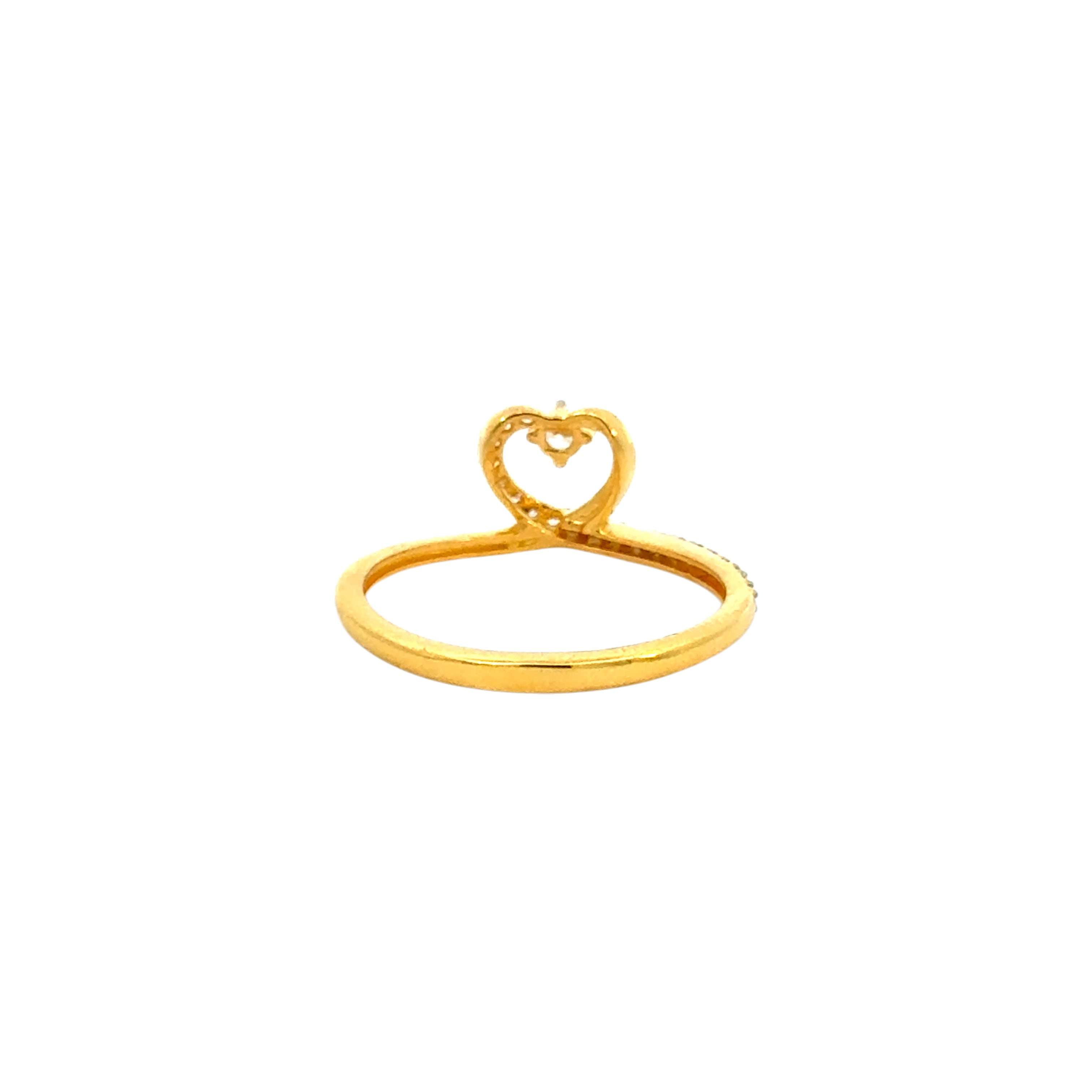 22k Yellow Cubic Zirconia Cocktail Fancy Heart  Rings in size 8 and total gold weight of 2.58g