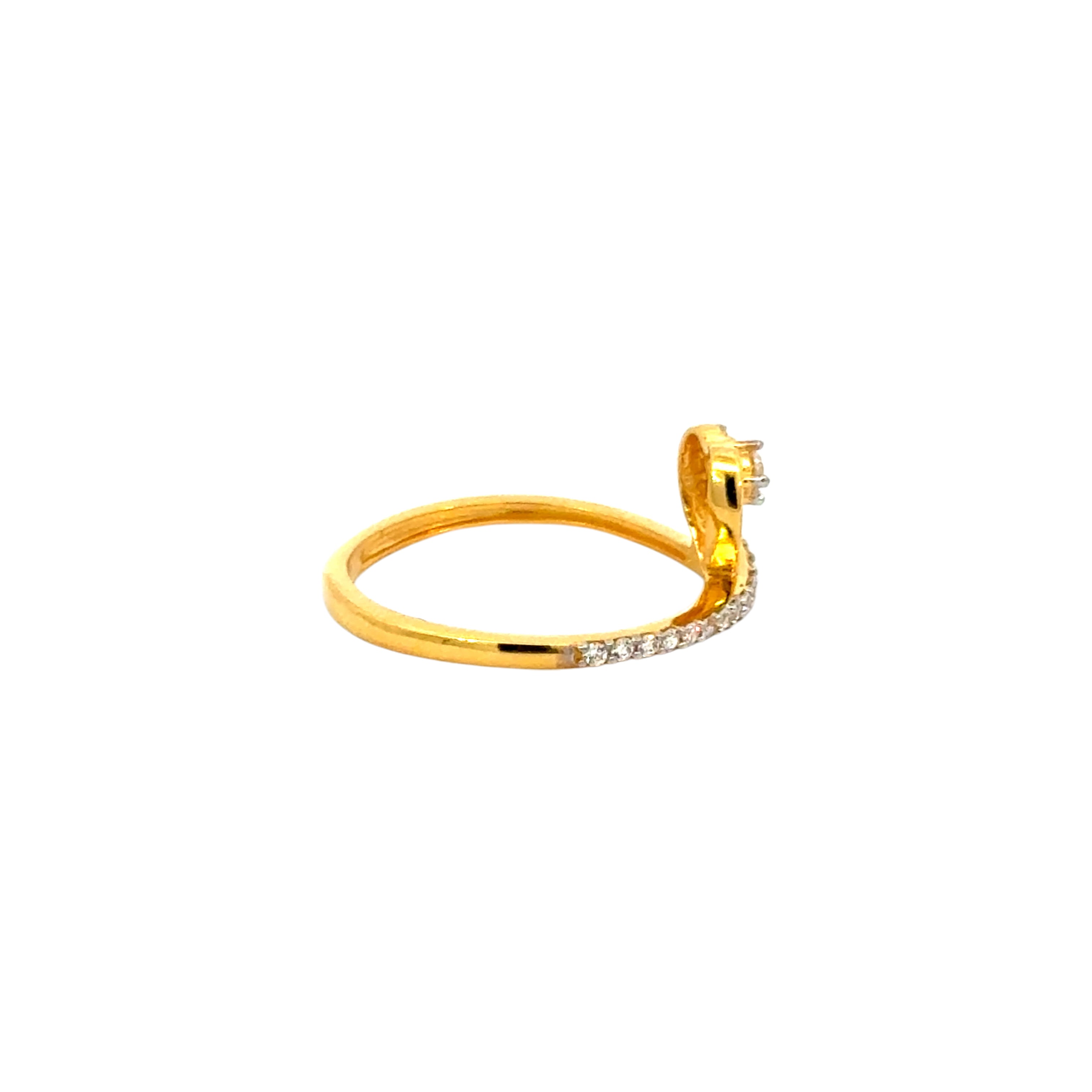 22k Yellow Cubic Zirconia Cocktail Fancy Heart  Rings in size 8 and total gold weight of 2.58g
