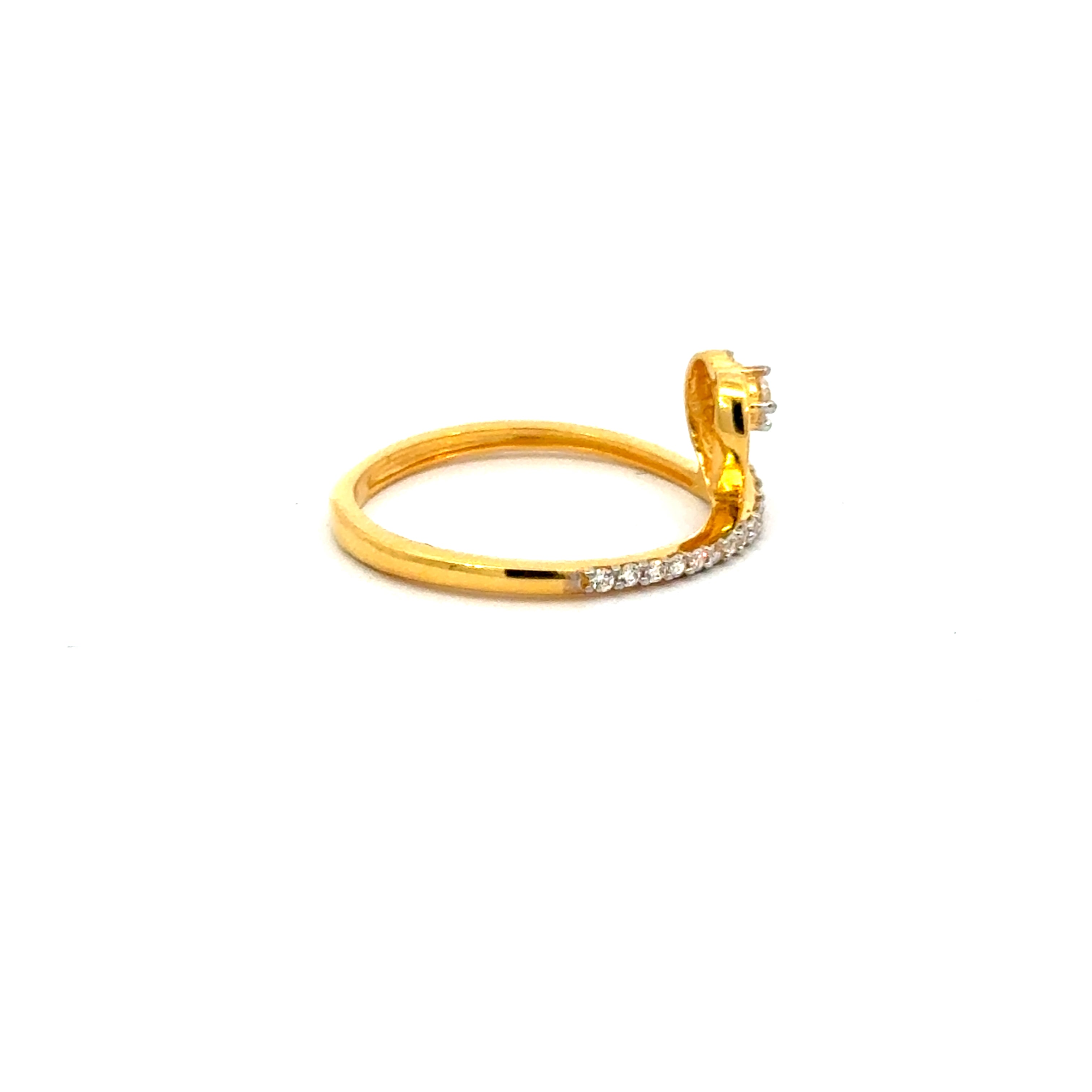 22k Yellow Cubic Zirconia Cocktail Fancy Heart  Rings in size 8 and total gold weight of 2.58g