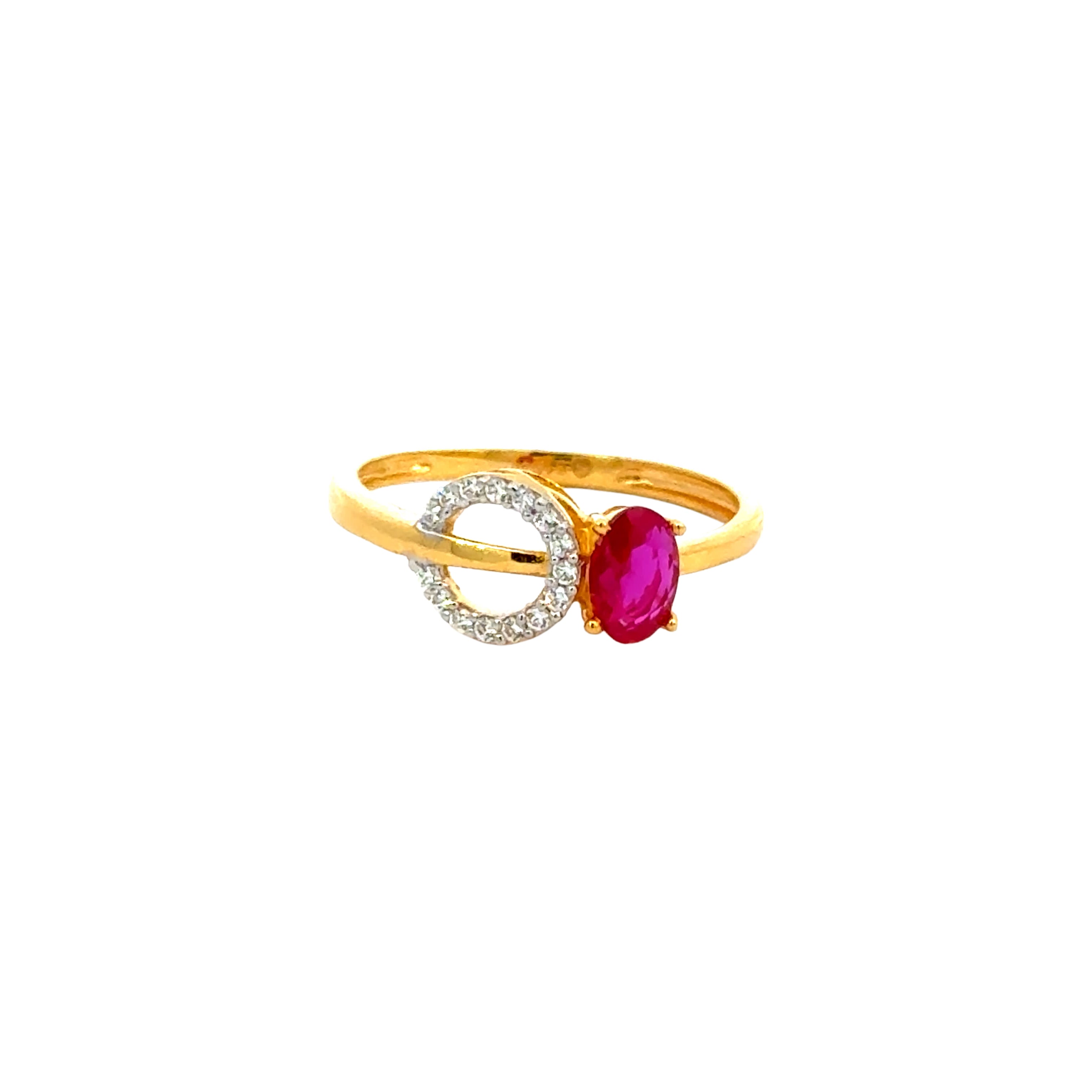 22k Yellow Cubic Zirconia Cocktail Fancy Rings in size 7 and total gold weight of 2.23g