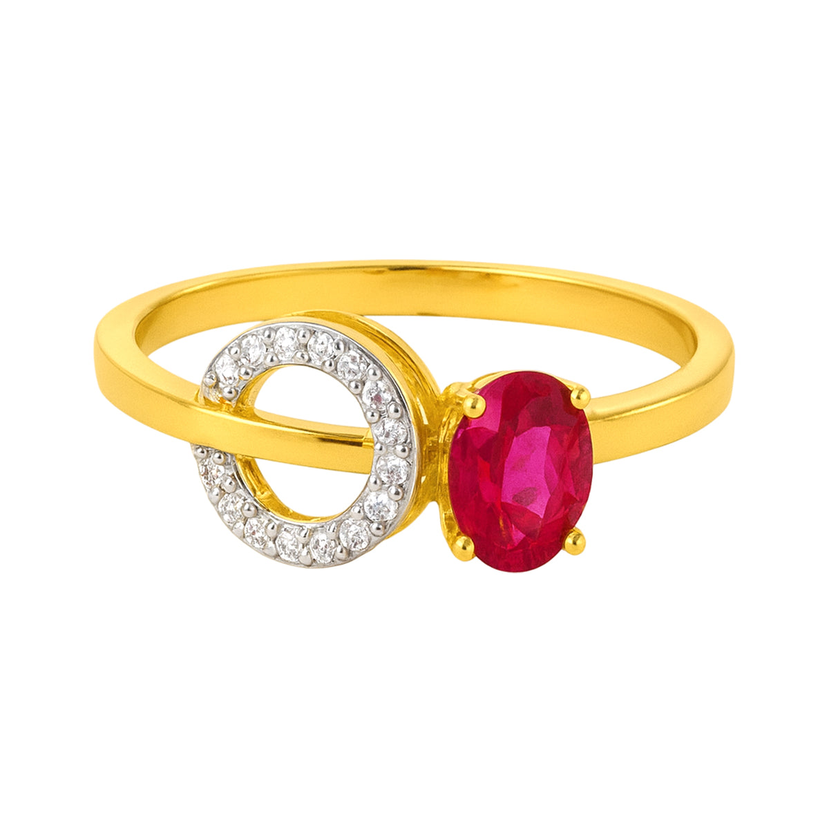22k Yellow Cubic Zirconia Cocktail Fancy Rings in size 7 and total gold weight of 2.23g