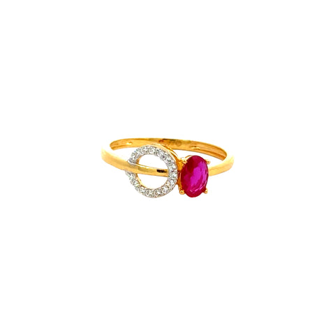 22k Yellow Cubic Zirconia Cocktail Fancy Rings in size 7 and total gold weight of 2.23g