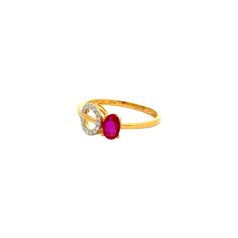 22k Yellow Cubic Zirconia Cocktail Fancy Rings in size 7 and total gold weight of 2.23g