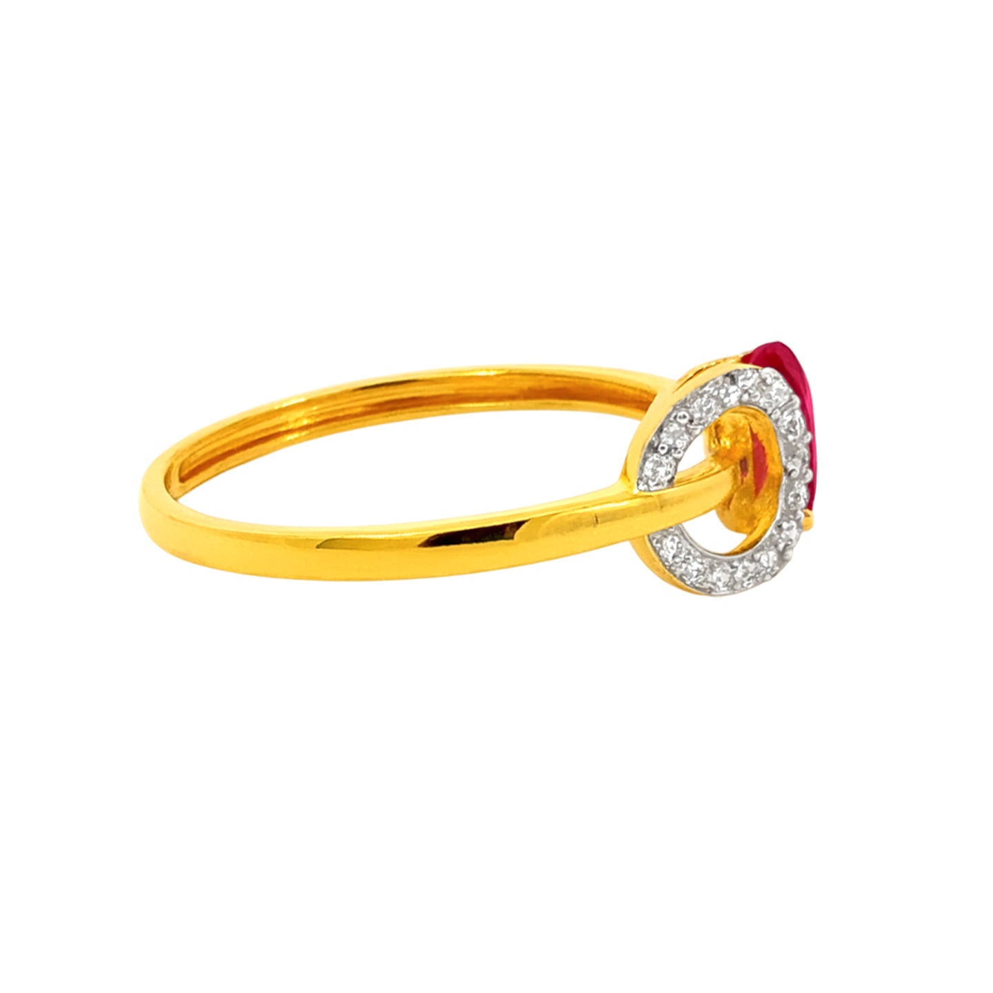 22k Yellow Cubic Zirconia Cocktail Fancy Rings in size 7 and total gold weight of 2.23g