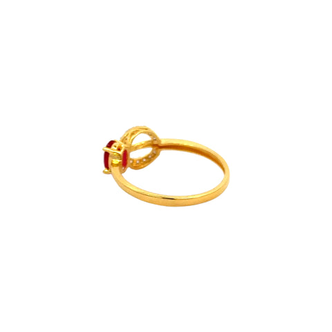 22k Yellow Cubic Zirconia Cocktail Fancy Rings in size 7 and total gold weight of 2.23g